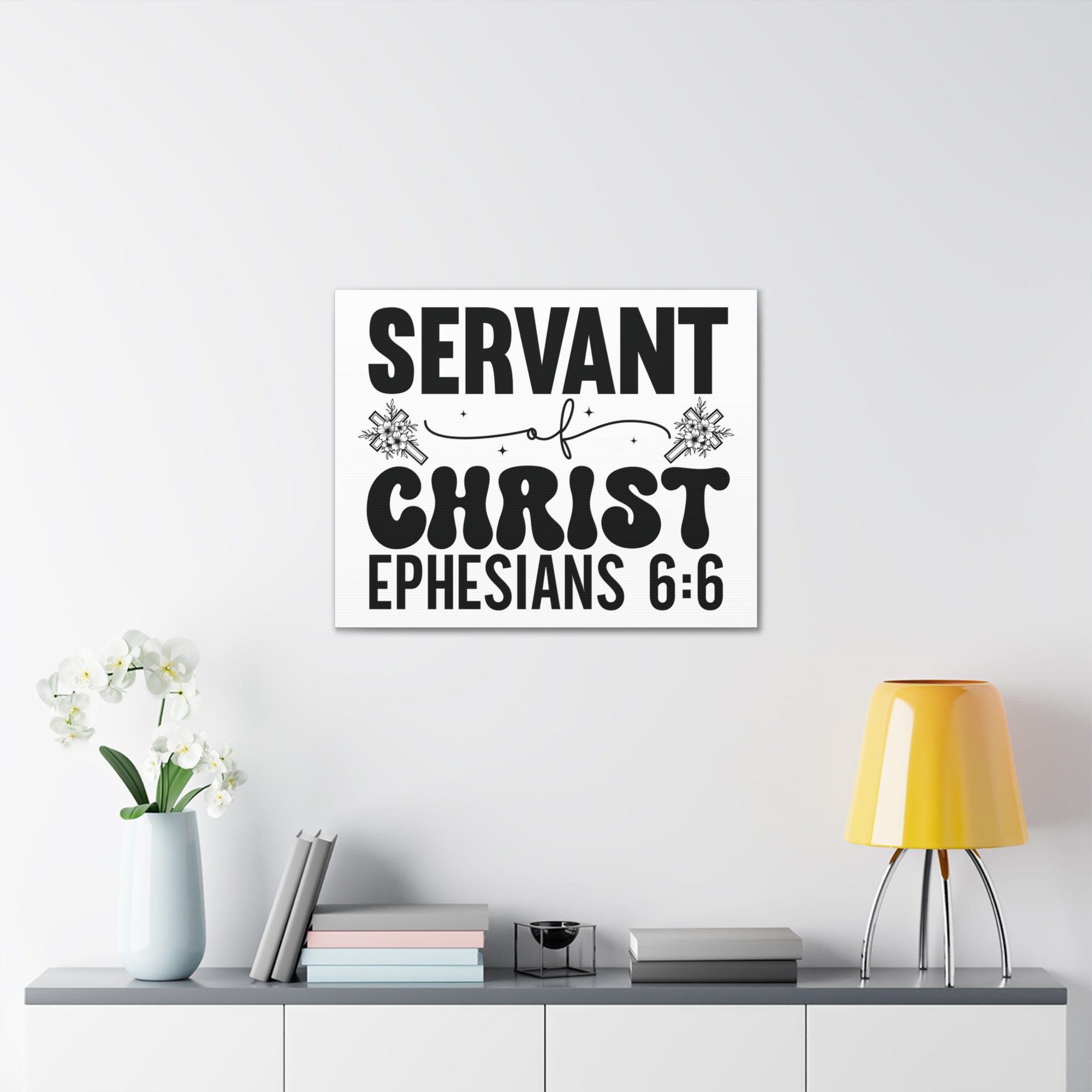 Scripture Walls Ephesians 6:6 Servant of Christ Bible Verse Canvas Christian Wall Art Ready to Hang Unframed-Express Your Love Gifts