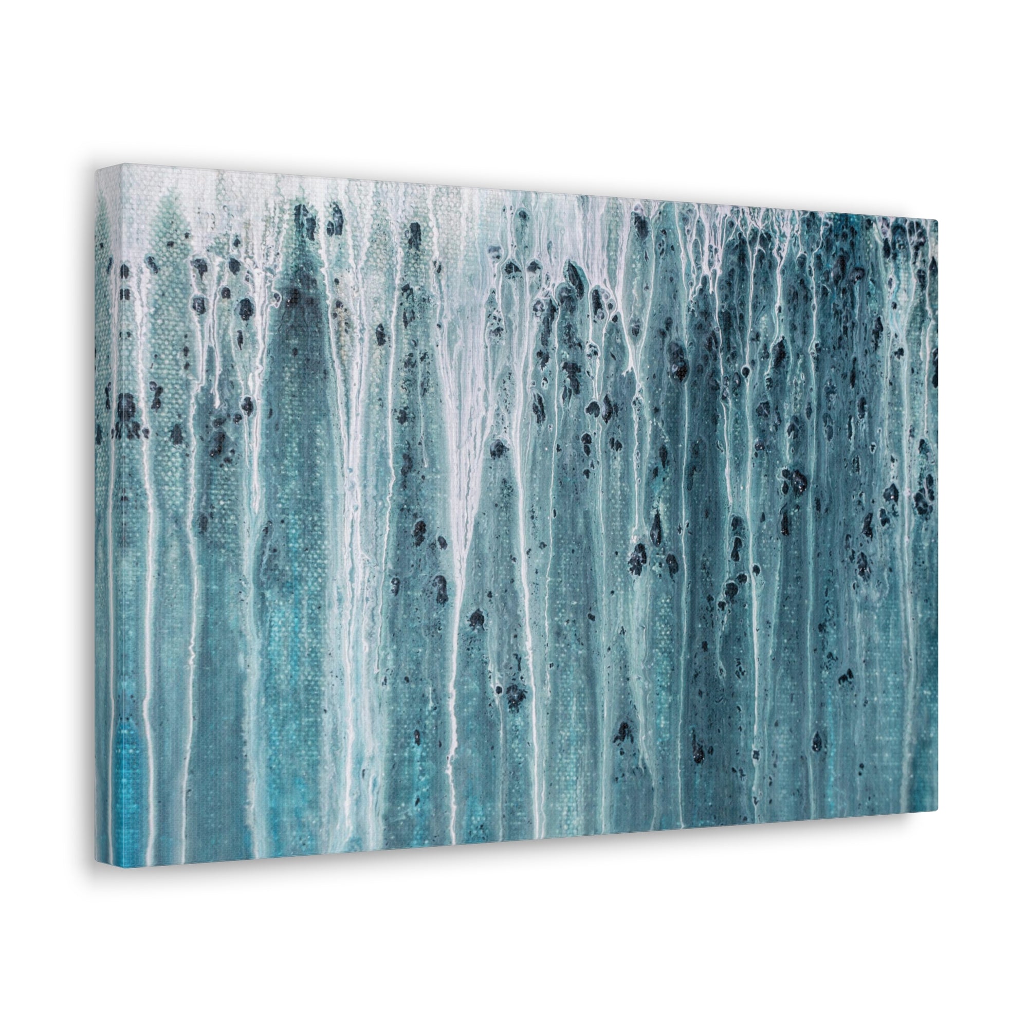 Blue Rain Abstract Acrylic Painting Canvas Wall Art for Home Decor Ready-to-Hang-Express Your Love Gifts