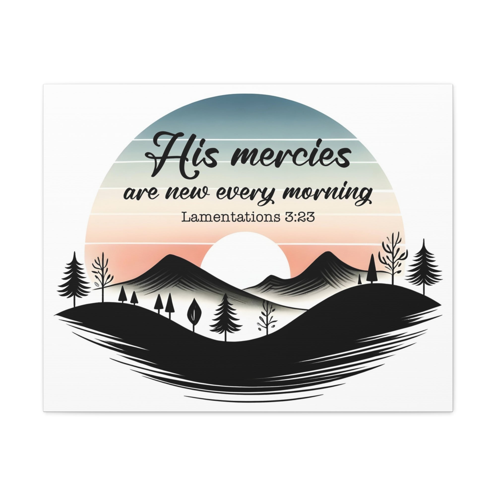 Scripture Walls Lamentations 3:23 New Mercies Bible Verse Canvas Christian Wall Art Ready to Hang Unframed-Express Your Love Gifts