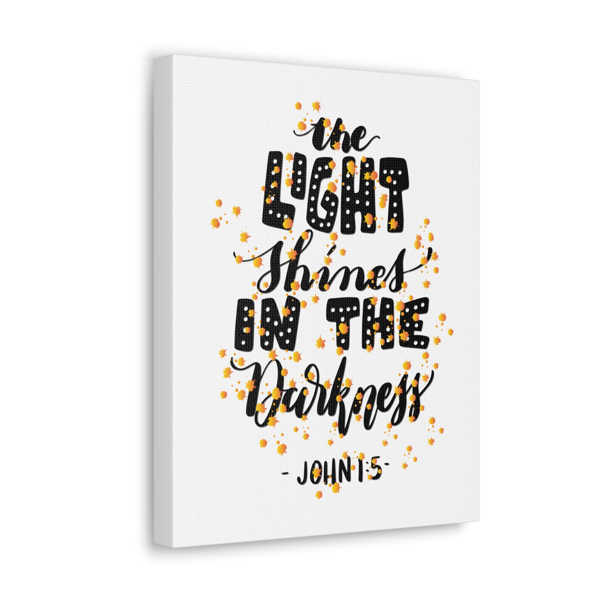 Scripture Walls The Light Shines John 1:5 Bible Verse Canvas Christian Wall Art Ready to Hang-Express Your Love Gifts