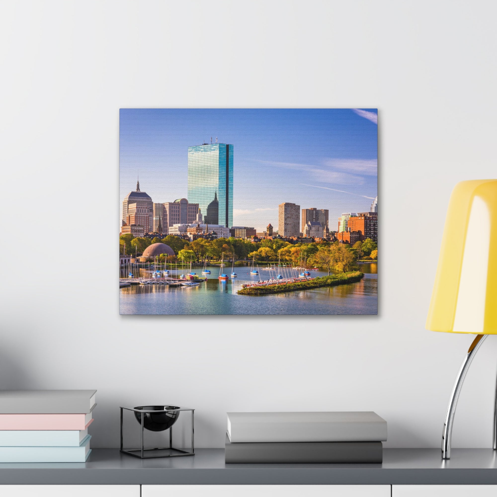 Boston Daytime Skyline Canvas Artwork High-Quality Breathtaking Stunning Cityscape for Home Decor Ready to Hang-Express Your Love Gifts