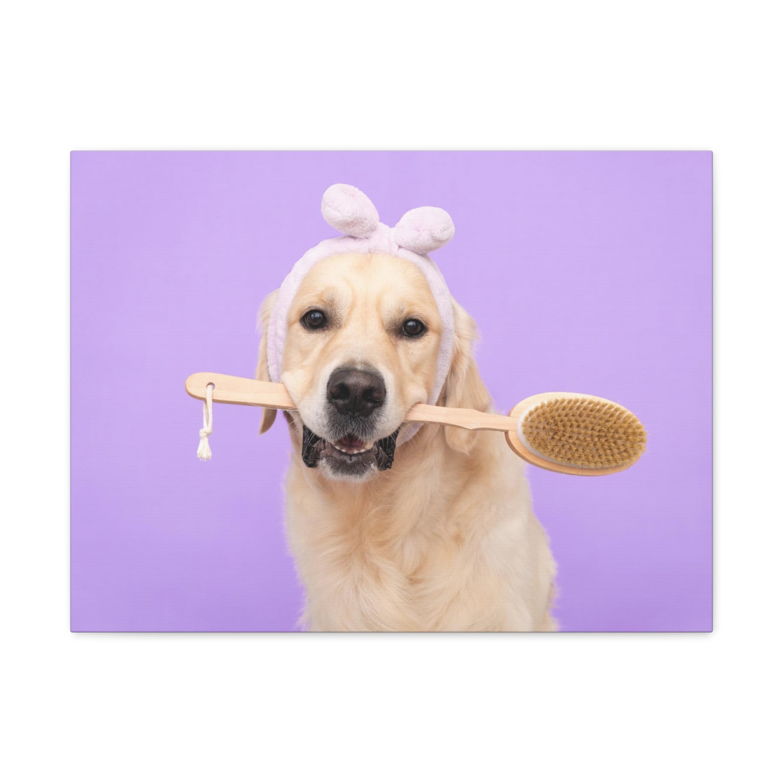 Funny Golden Retriever Bathee Canvas Wall Art for Home Decor Ready-to-Hang-Express Your Love Gifts