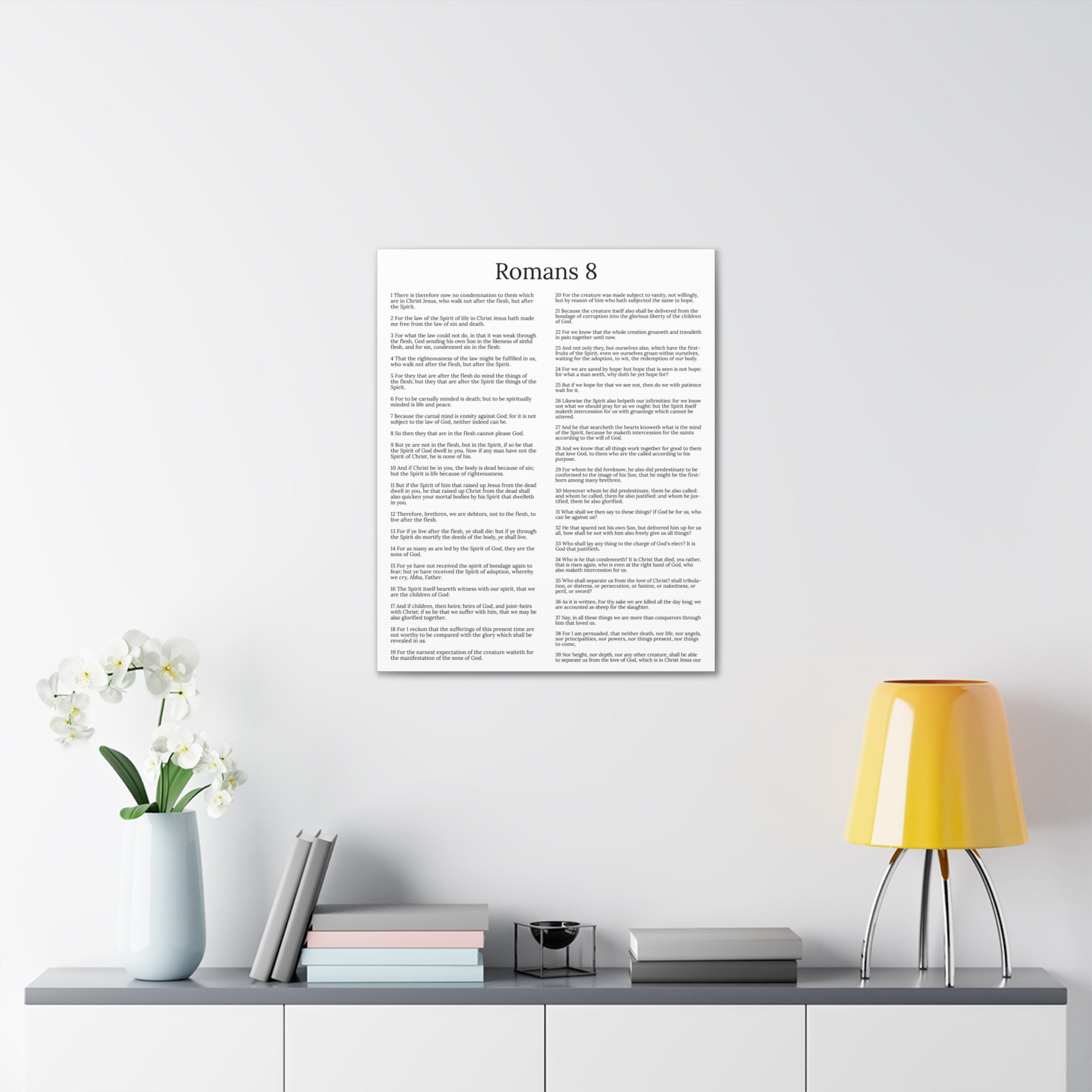 Scripture Walls Glorification Romans 8 Chapter White Christian Wall Art Print Ready to Hang Unframed-Express Your Love Gifts