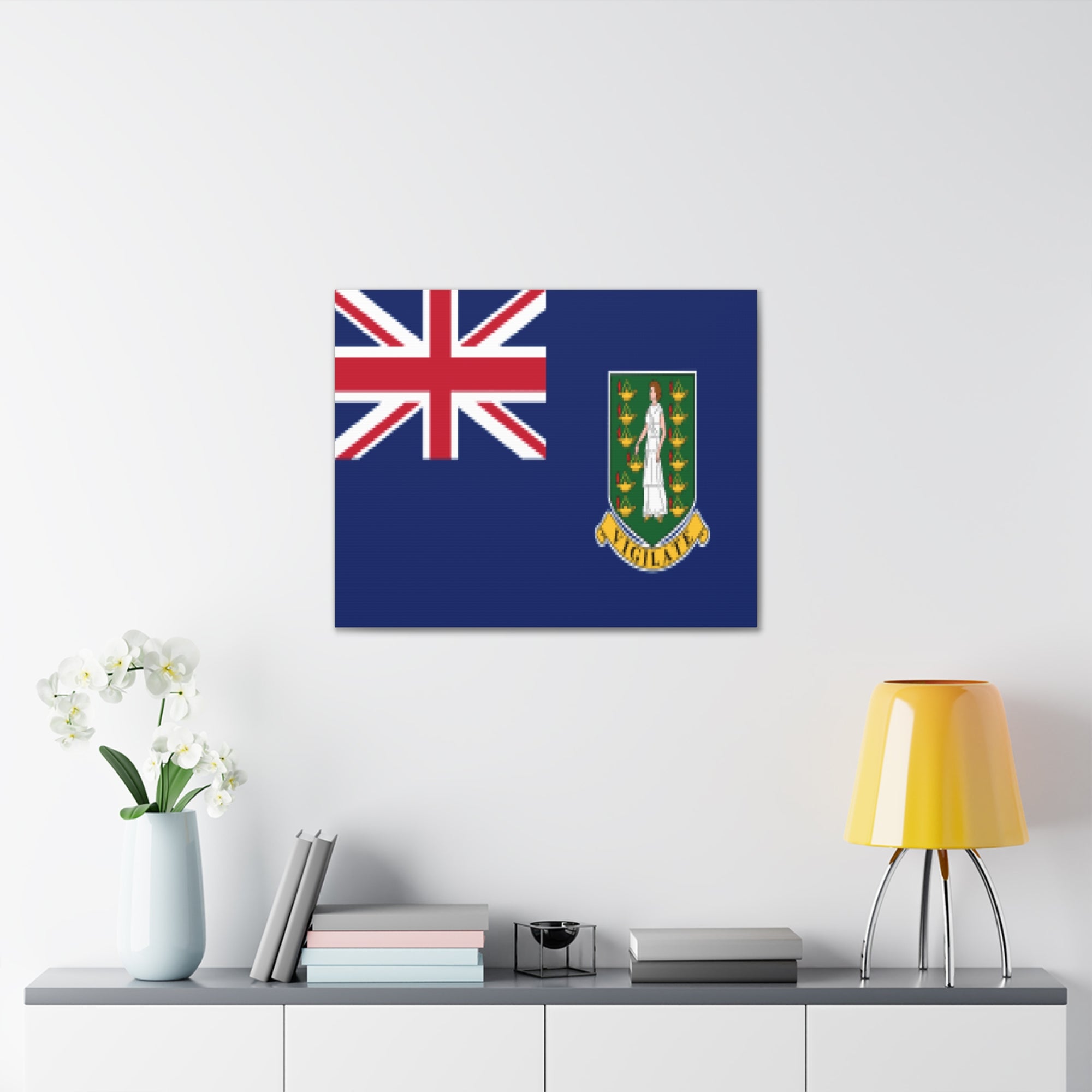 British Virgin Islands Country Flag Canvas Vibrant Wall Art Unframed Home Decor-Express Your Love Gifts