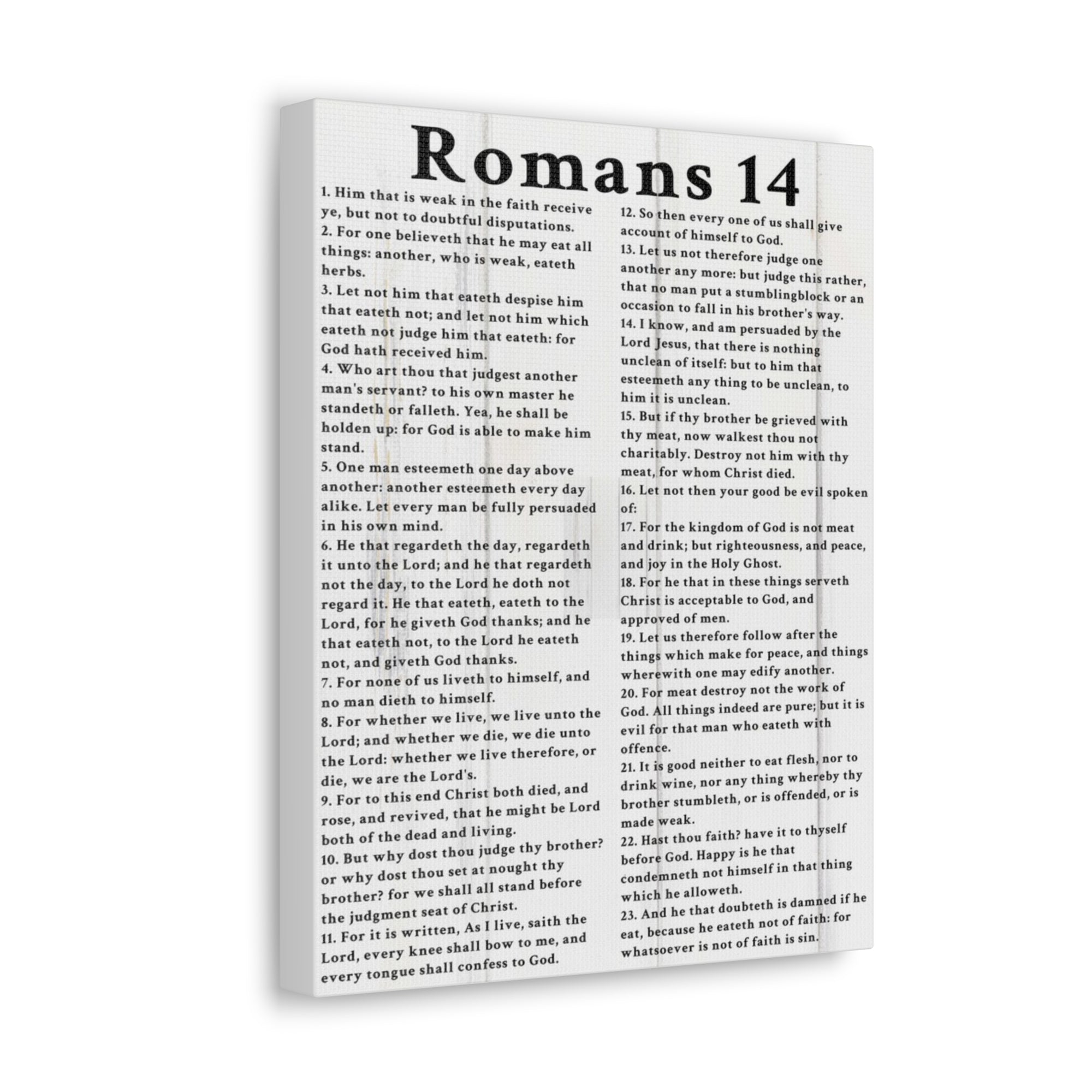 Scripture Walls Romans 14 White Bible Verse Canvas Christian Wall Art Ready to Hang Unframed-Express Your Love Gifts