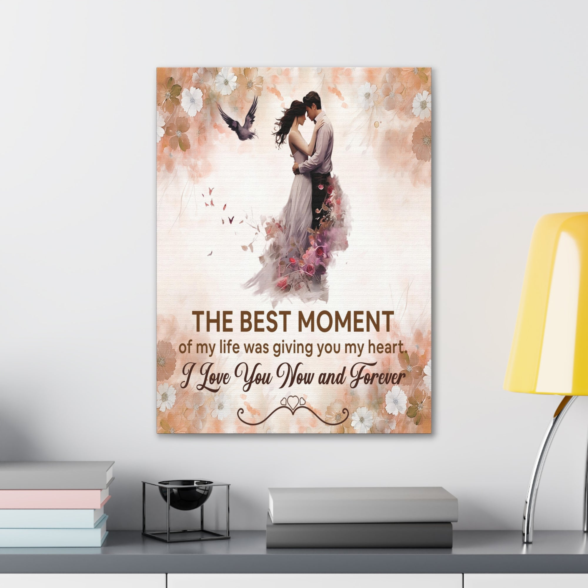 To My Wife The Best Moment of My Life Canvas Wall Art – Romantic Gift of Love & Devotion-Express Your Love Gifts