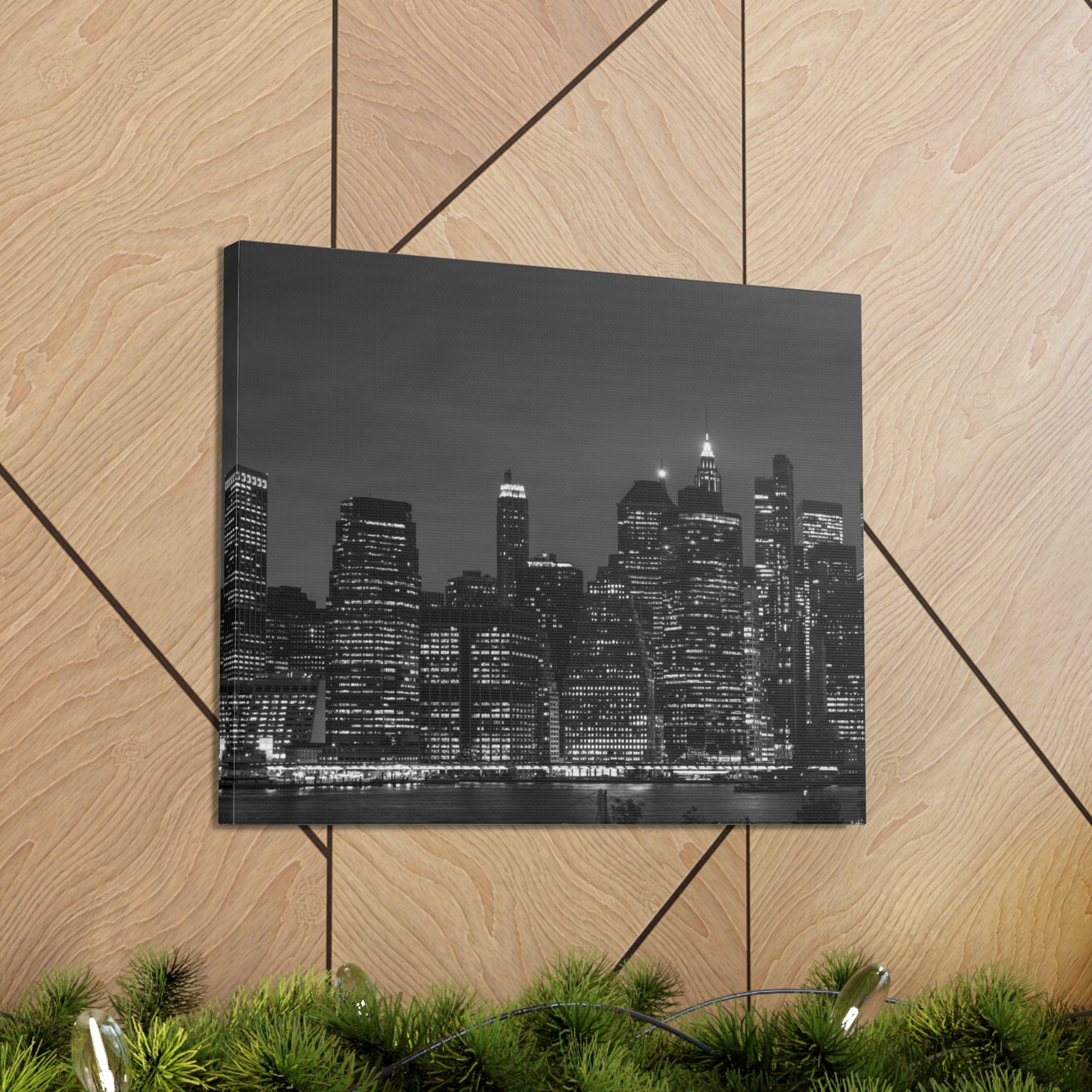 Brooklyn Black And White Skyline Canvas Artwork High-Quality Breathtaking Stunning Cityscape for Home Decor Ready to Hang-Express Your Love Gifts