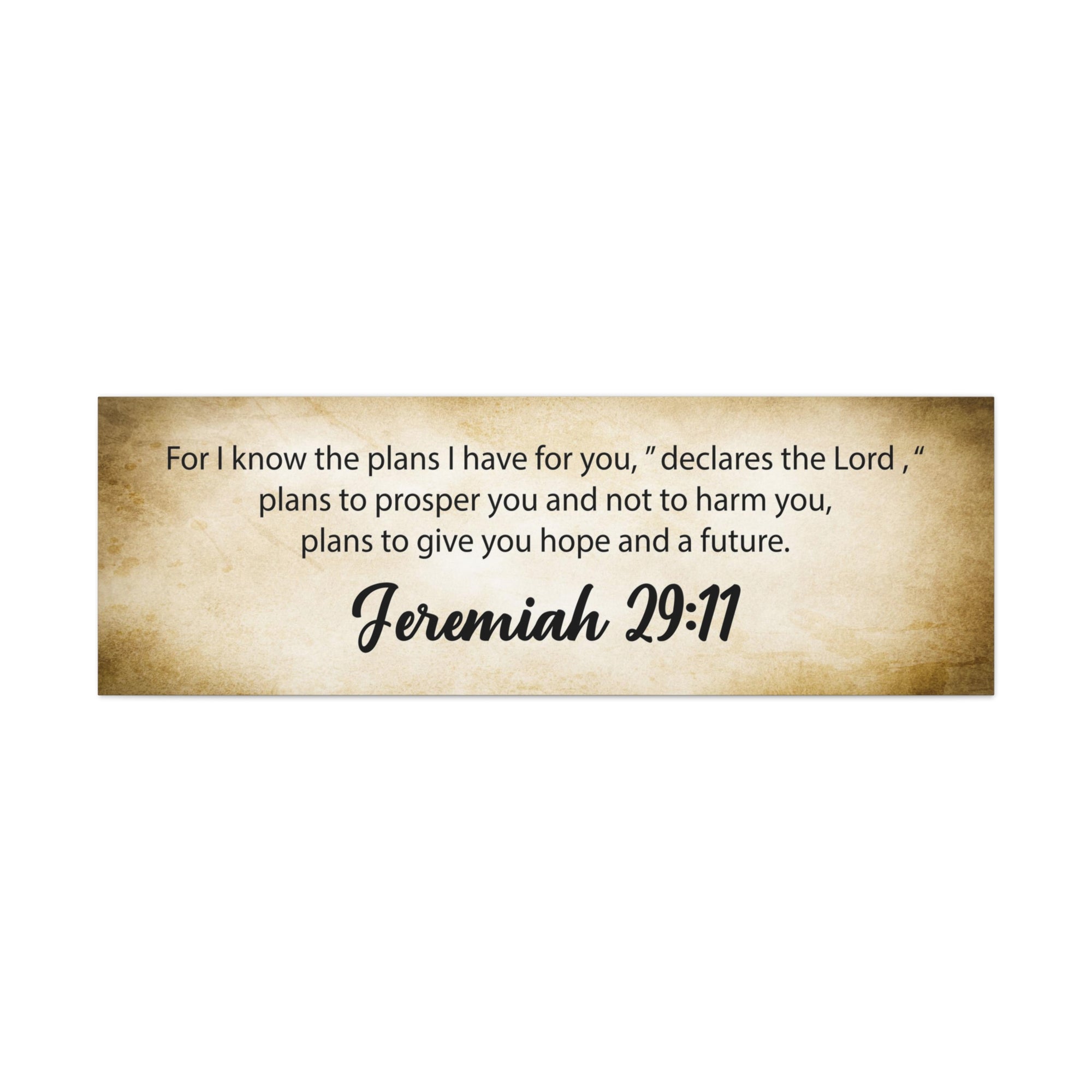 Scripture Walls Jeremiah 29:11 Gold Bible Verse Canvas Christian Wall Art Ready to Hang Unframed-Express Your Love Gifts