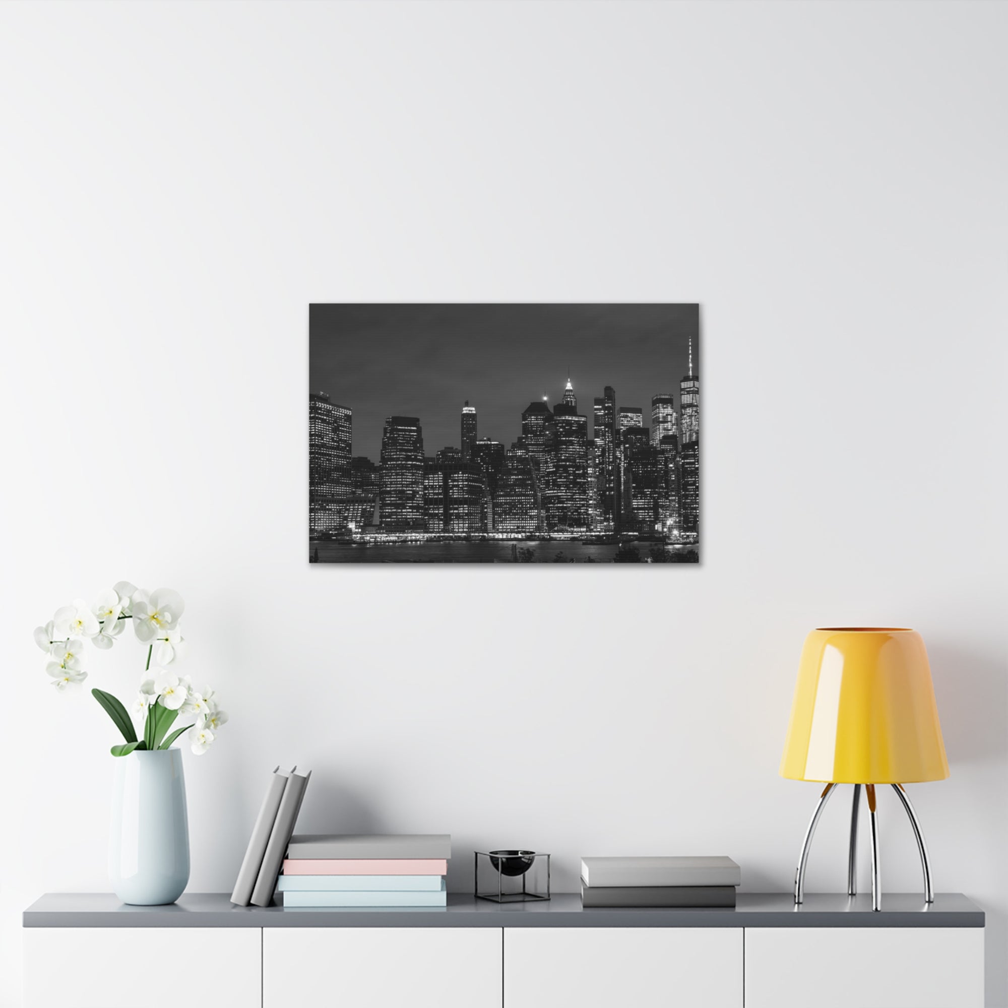 Brooklyn Black And White Skyline Canvas Artwork High-Quality Breathtaking Stunning Cityscape for Home Decor Ready to Hang-Express Your Love Gifts