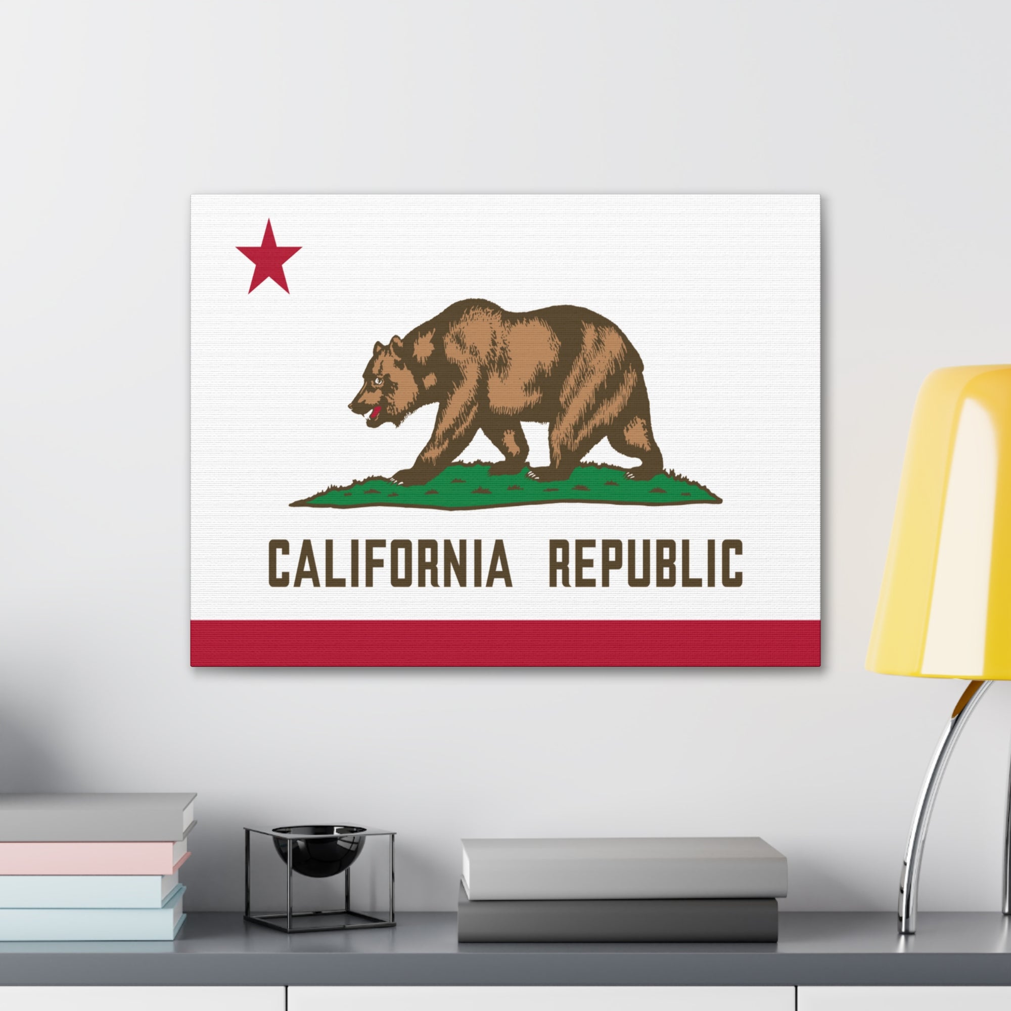 California State Flag Canvas Vibrant Wall Art Unframed Home Decor-Express Your Love Gifts