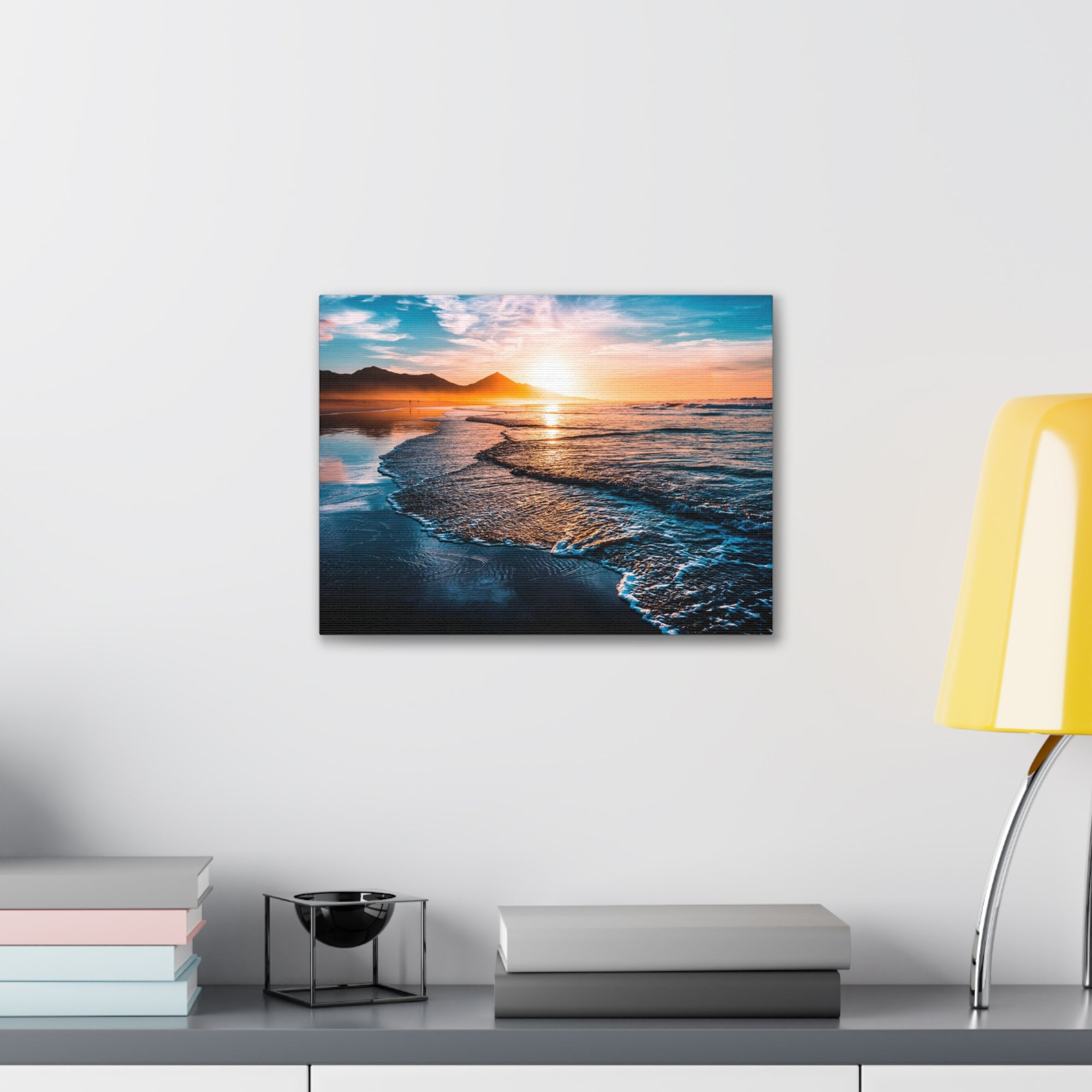 Beach Sunset Endless Horizon Ocean Canvas Wall Art for Home Decor Ready-to-Hang-Express Your Love Gifts