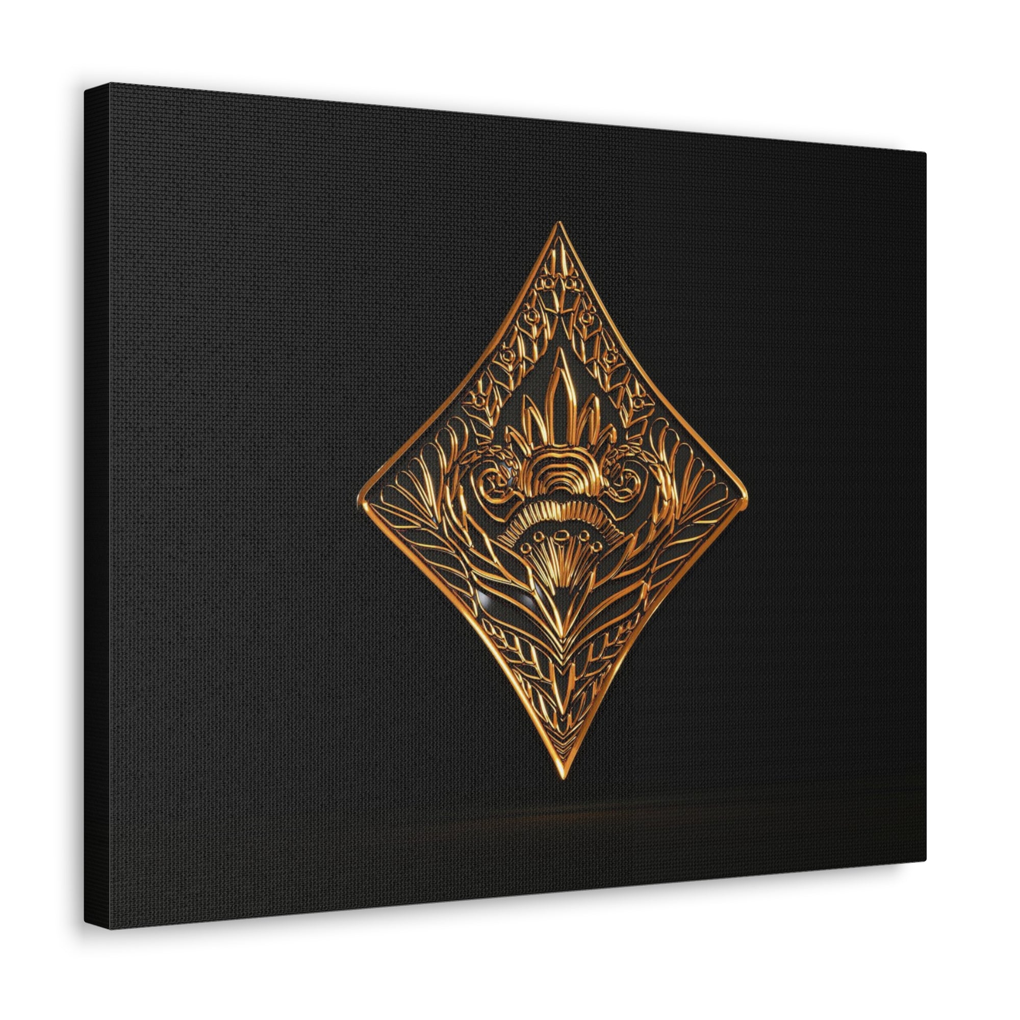 3D Gold Diamonds Playing Card Canvas Wall Art for Home Decor Ready-to-Hang-Express Your Love Gifts