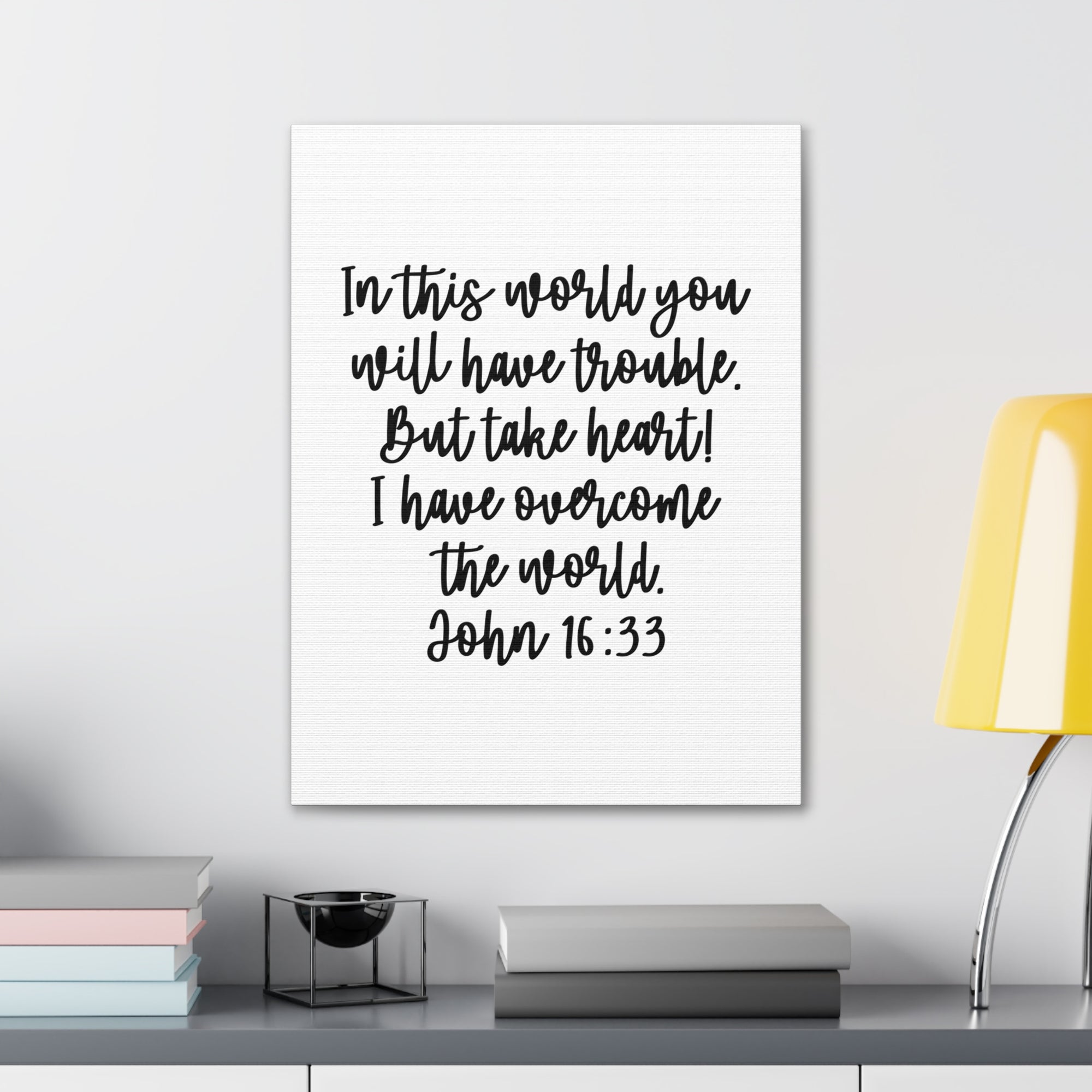 Scripture Walls John 16:13 But Take Heart Bible Verse Canvas Christian Wall Art Ready to Hang Unframed-Express Your Love Gifts