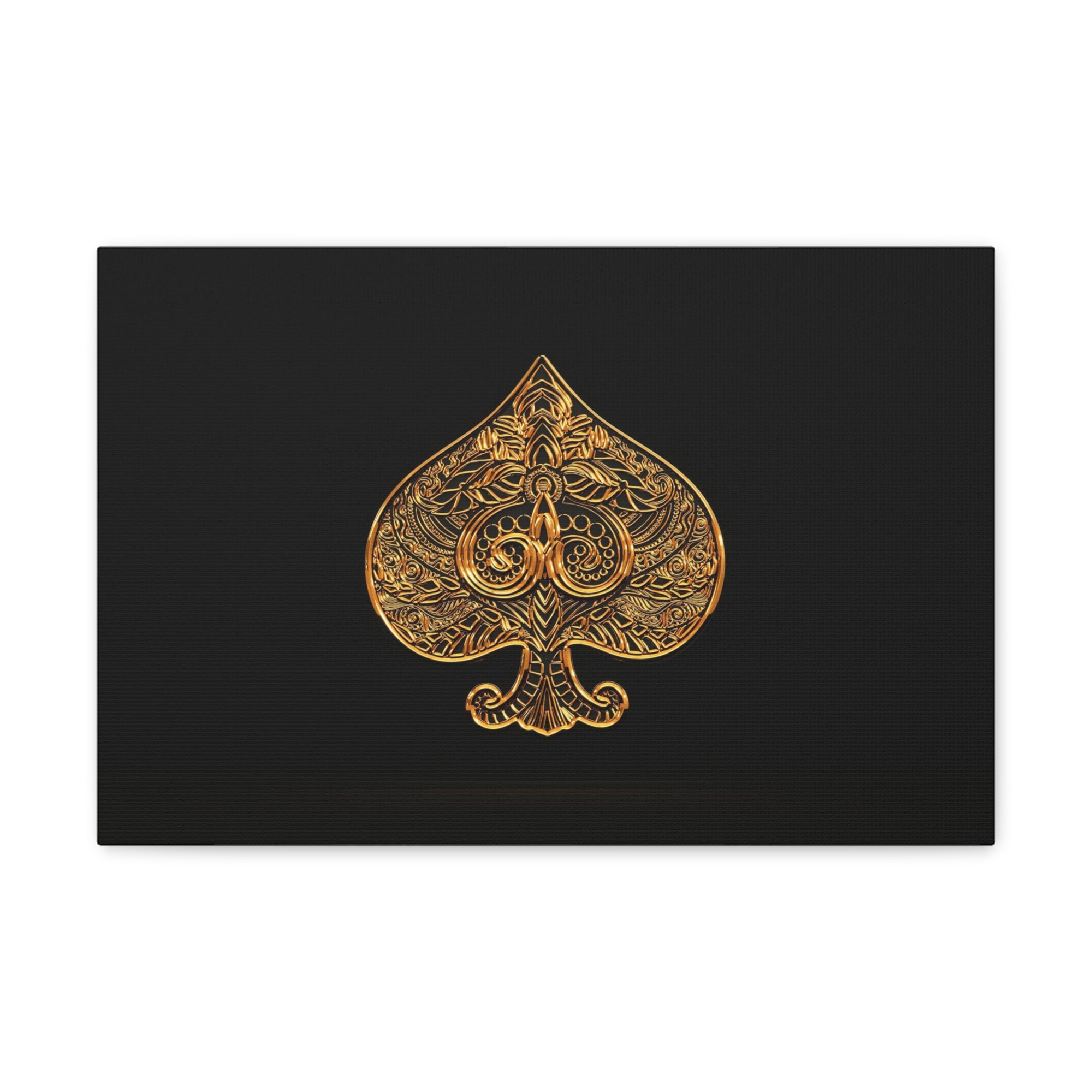 3D Gold Spades Playing Card Canvas Wall Art for Home Decor Ready-to-Hang-Express Your Love Gifts