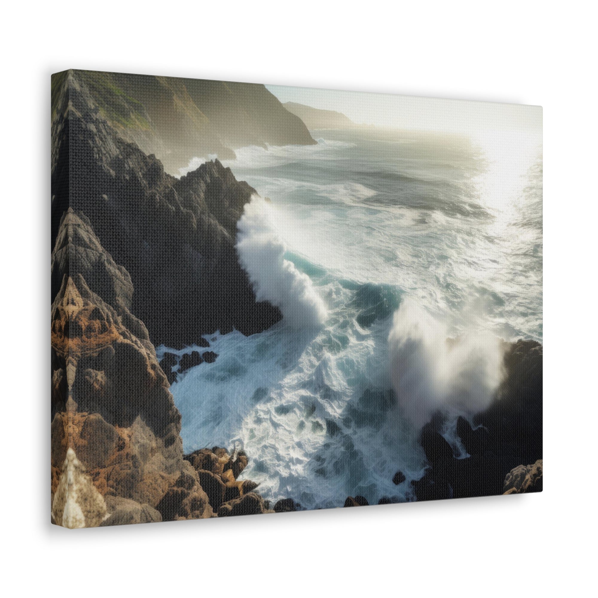 Beautiful Grand Canyon Big Crashing Waves Ocean Canvas Wall Art for Home Decor Ready-to-Hang-Express Your Love Gifts