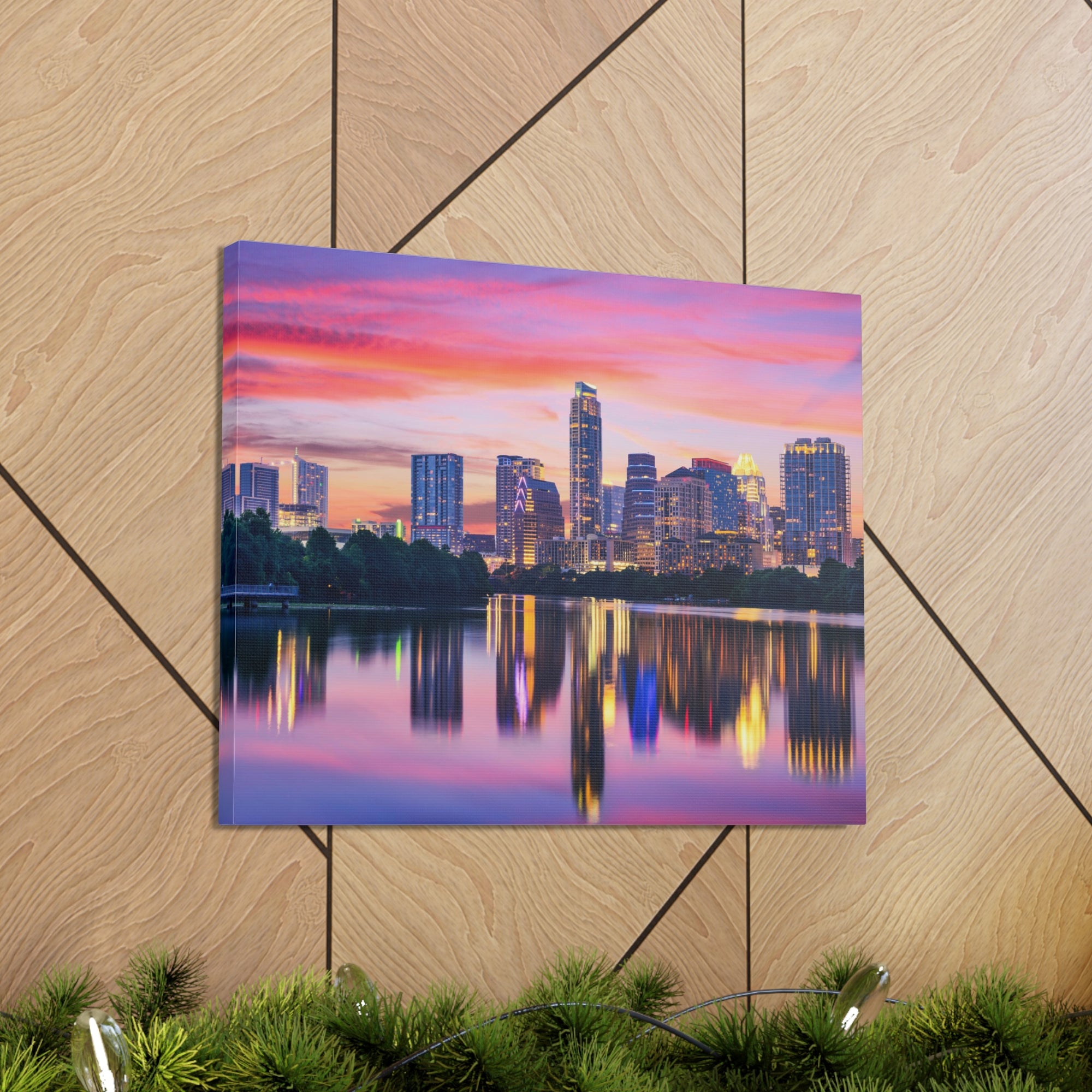 Austin Night Skyline Canvas Artwork High-Quality Breathtaking Stunning Cityscape for Home Decor Ready to Hang-Express Your Love Gifts