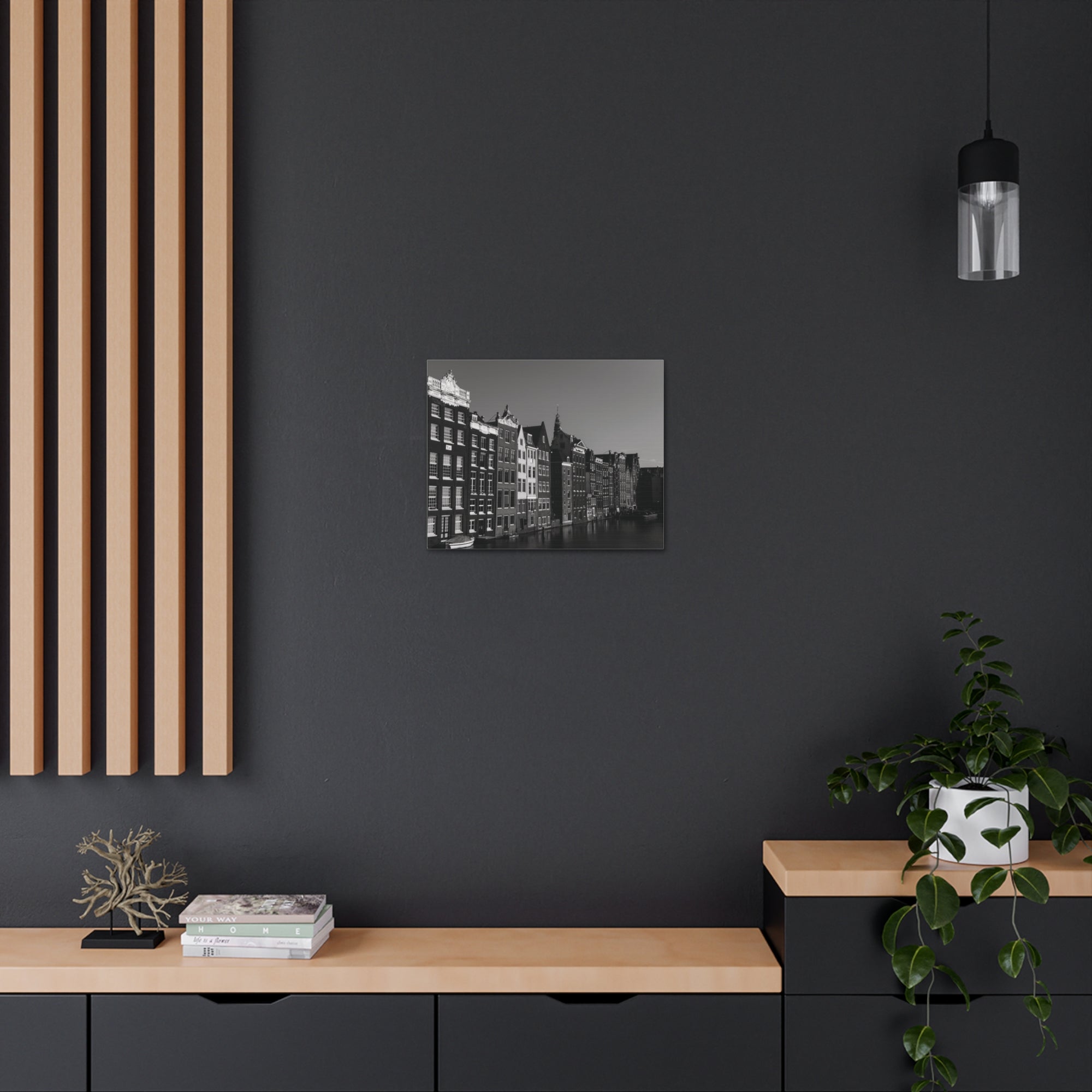 Amsterdam Black And White Skyline Canvas Artwork High-Quality Breathtaking Stunning Cityscape for Home Decor Ready to Hang-Express Your Love Gifts