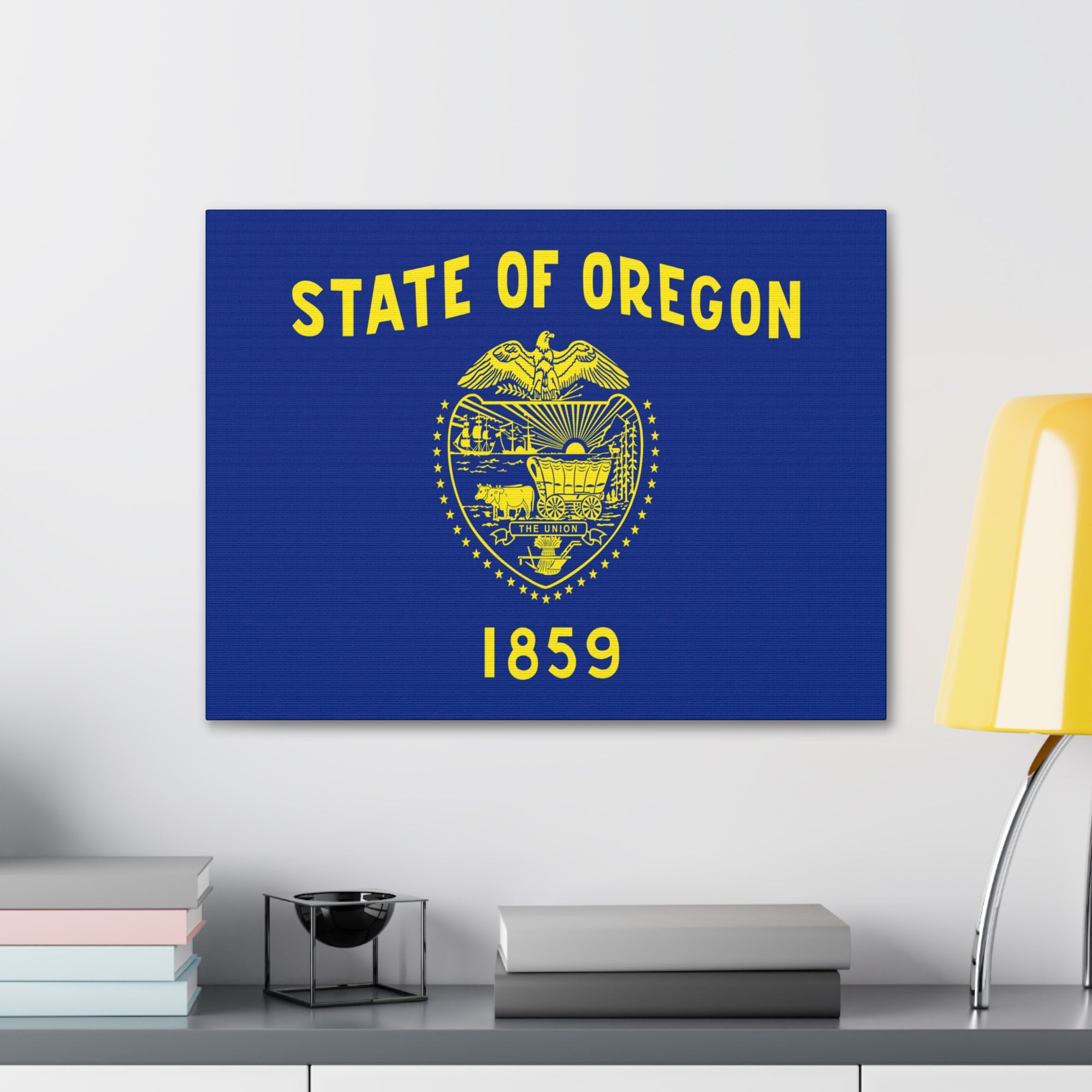 Oregon Stage Flag Canvas Vibrant Wall Art Unframed Home Decor-Express Your Love Gifts