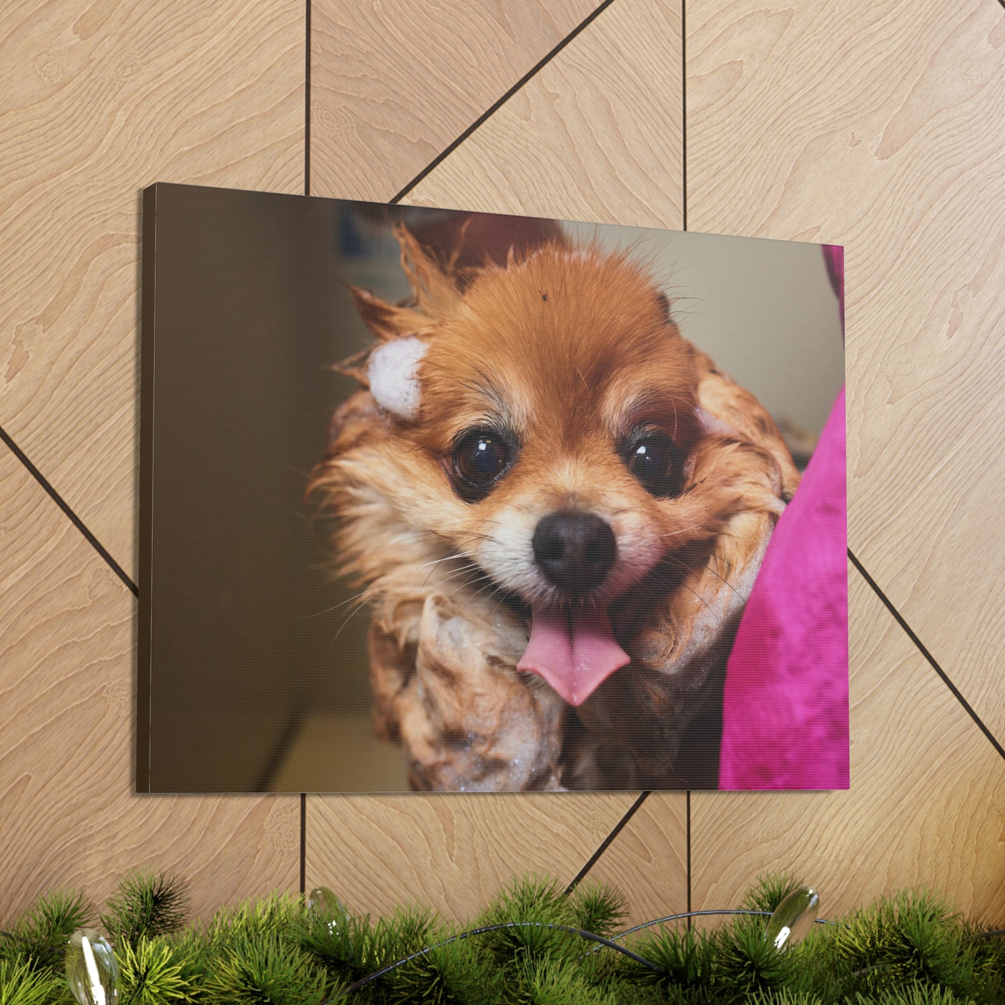 Funny Corgi Bathee Canvas Wall Art for Home Decor Ready-to-Hang-Express Your Love Gifts