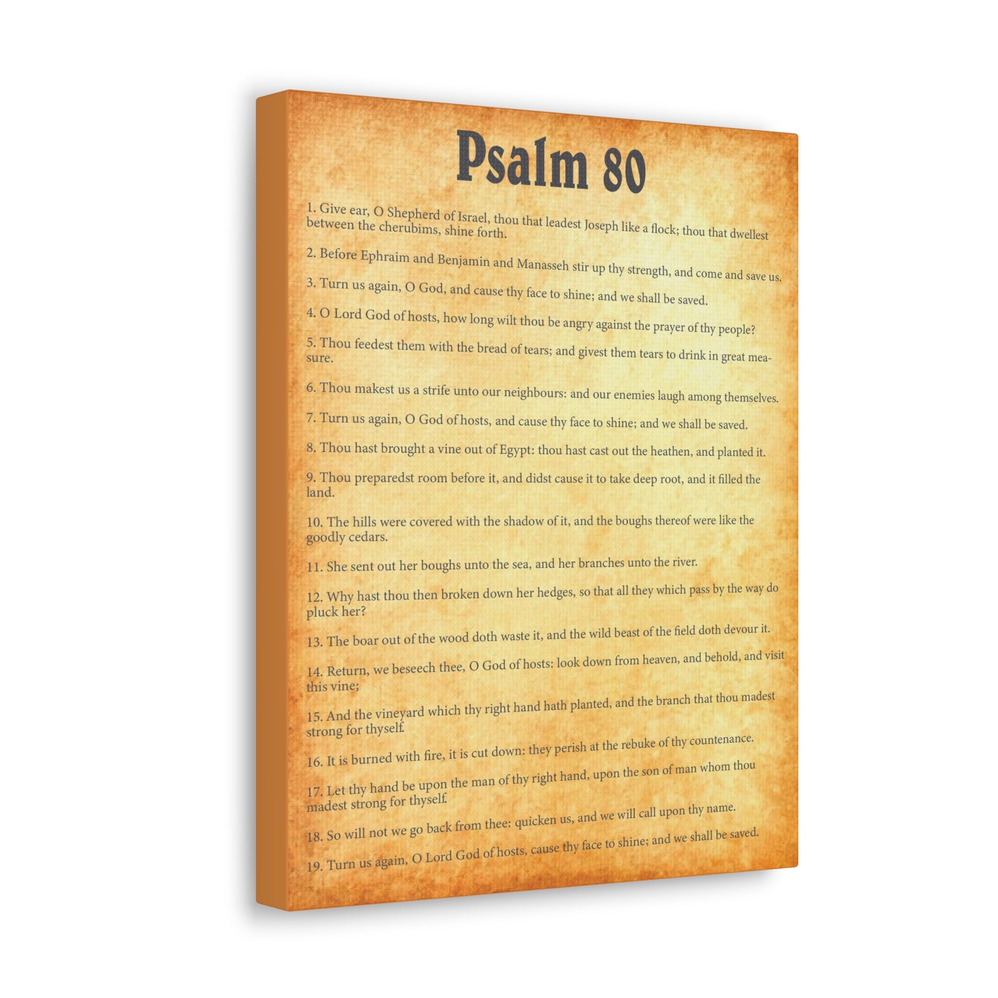 Scripture Walls Psalm 80 Gold Bible Chapter Canvas Christian Wall Art Ready to Hang Unframed-Express Your Love Gifts