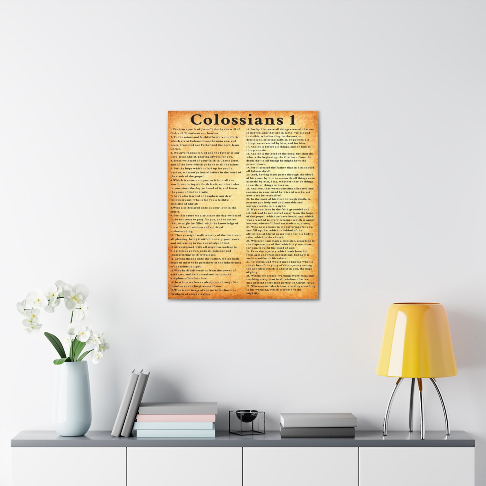 Scripture Walls Colossians 1 Gold Bible Verse Canvas Christian Wall Art Ready to Hang Unframed-Express Your Love Gifts