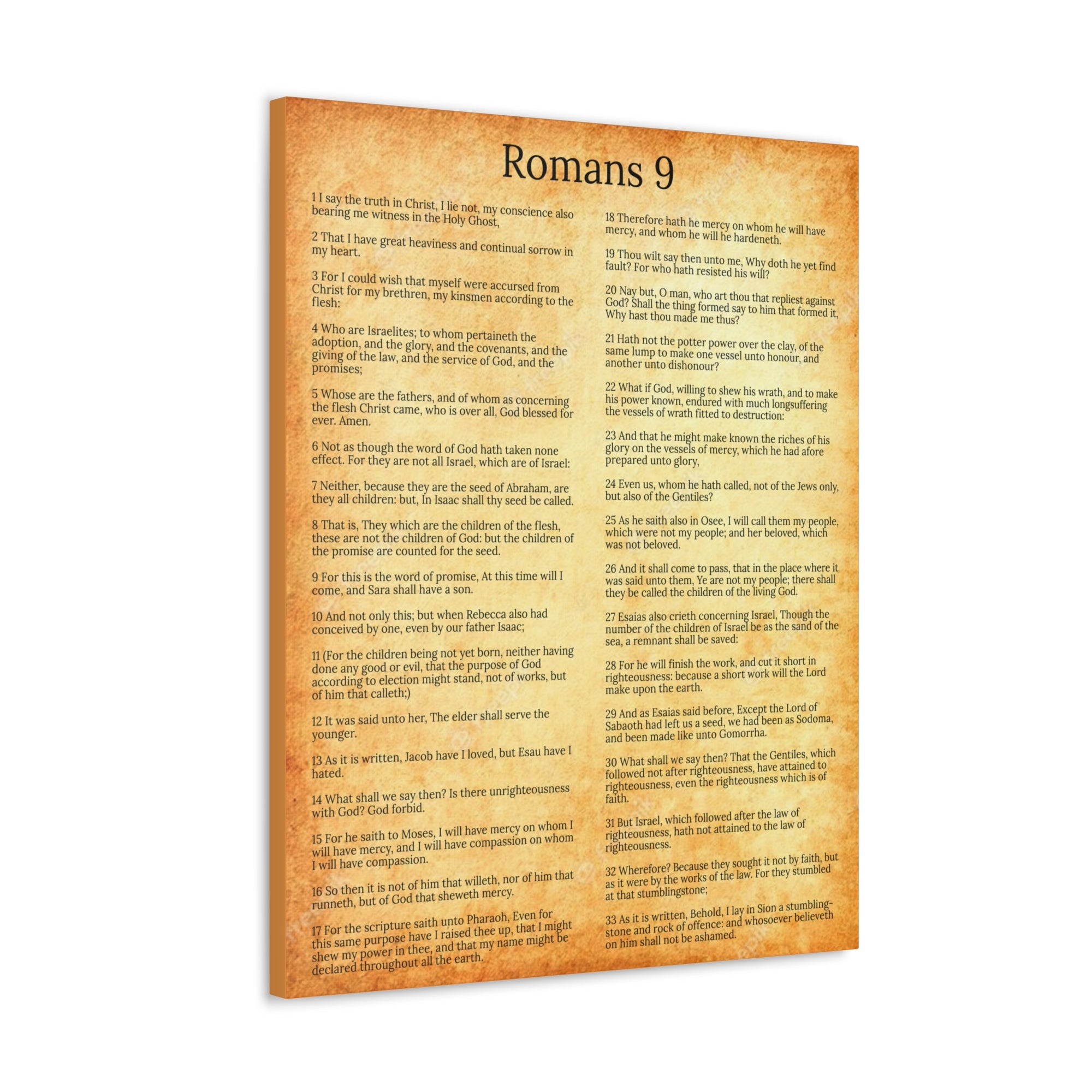 Scripture Walls Romans 9 Chapter Gold God’s Sovereign Choice Christian Wall Art Print Ready to Hang Unframed-Express Your Love Gifts