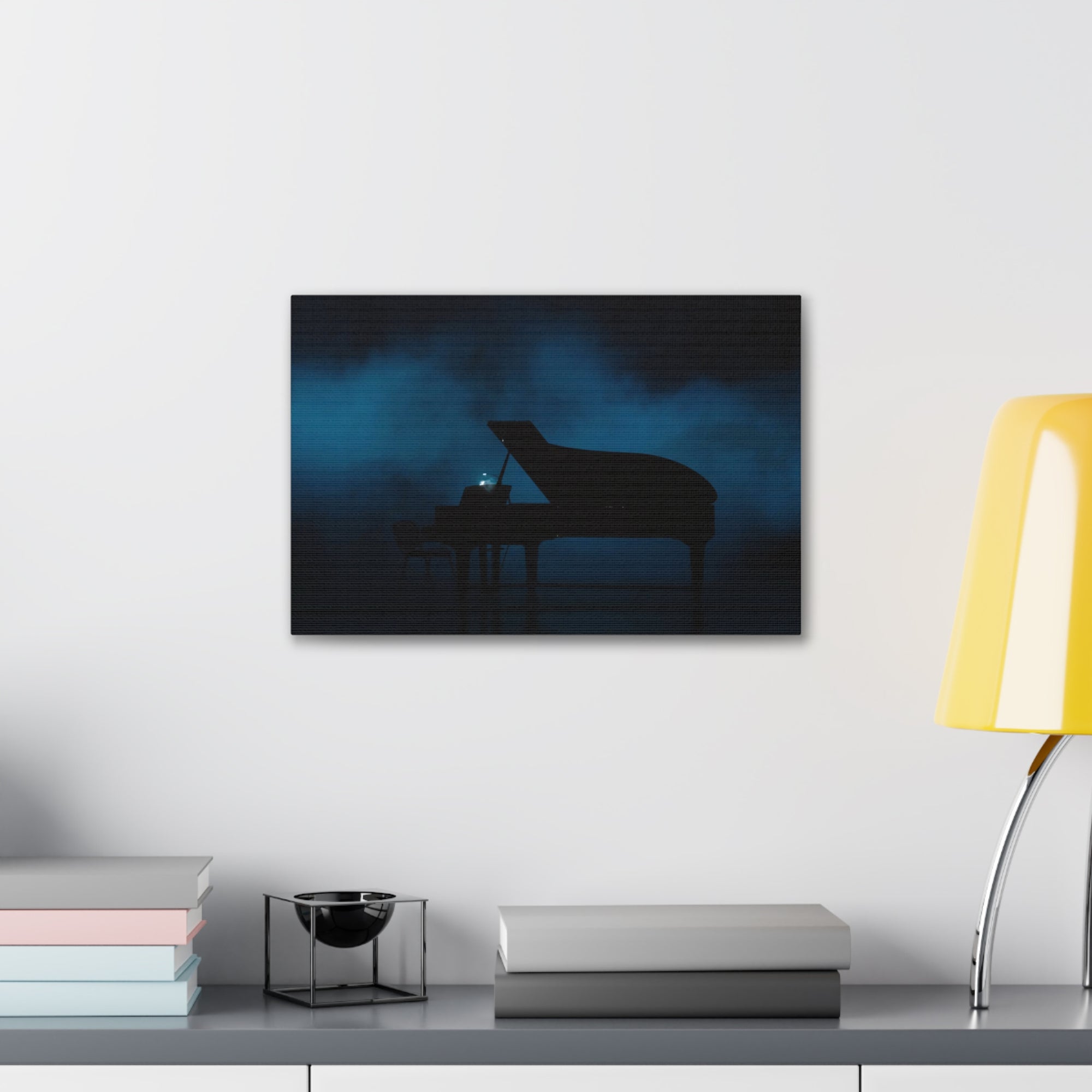 Piano Dark Music Lover's Delight Piano Keyboard Canvas Wall Art for Home Decor Ready-to-Hang-Express Your Love Gifts