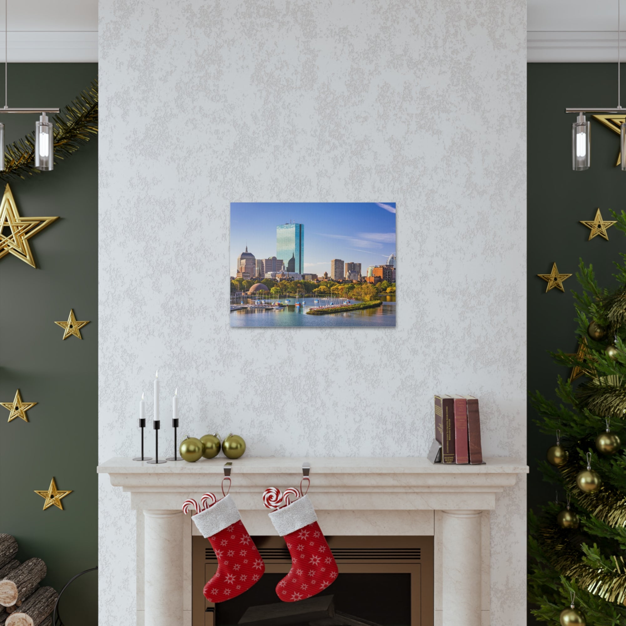 Boston Daytime Skyline Canvas Artwork High-Quality Breathtaking Stunning Cityscape for Home Decor Ready to Hang-Express Your Love Gifts