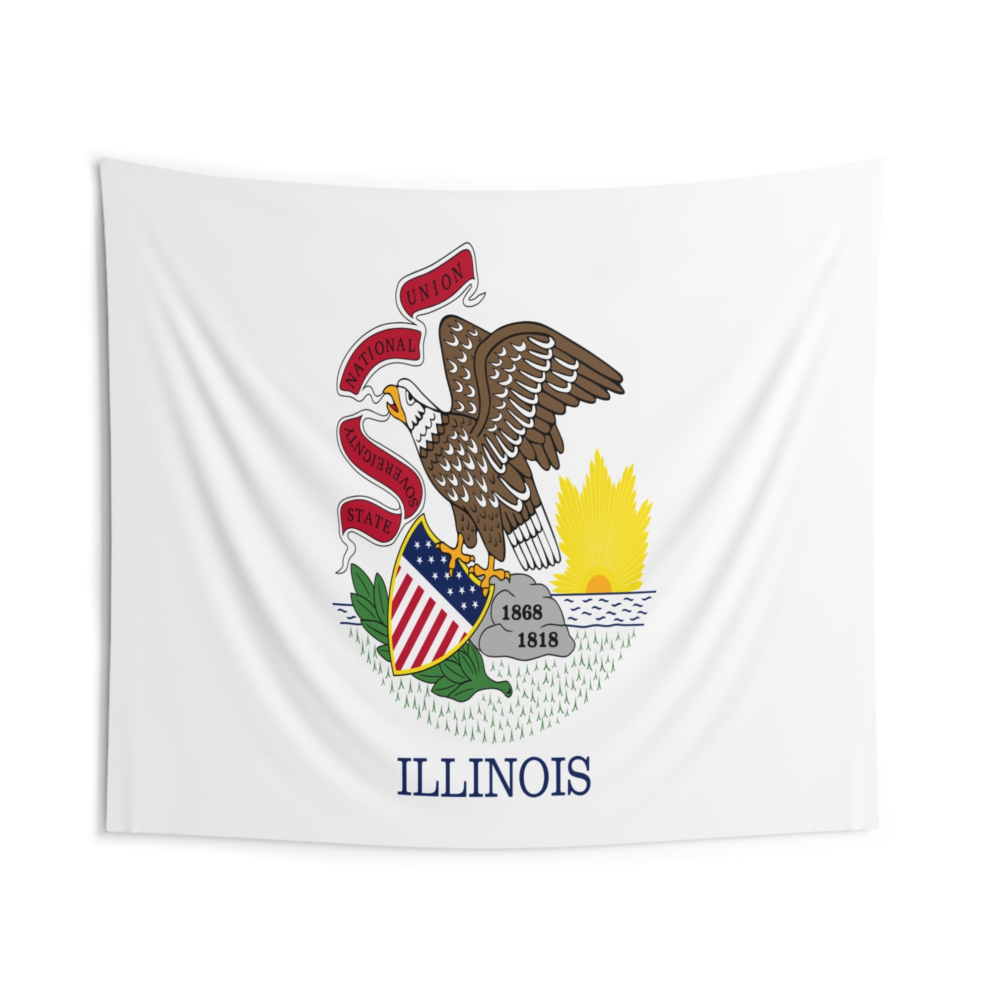 Illinois State Flag Wall Hanging Tapestry-Express Your Love Gifts