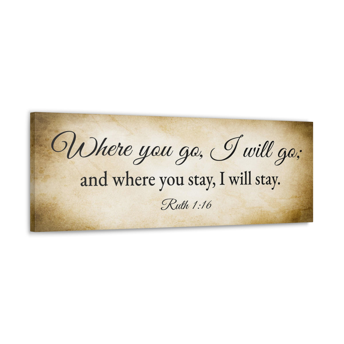 Scripture Walls Ruth 1:16 Gold Bible Verse Canvas Christian Wall Art Ready to Hang Unframed-Express Your Love Gifts