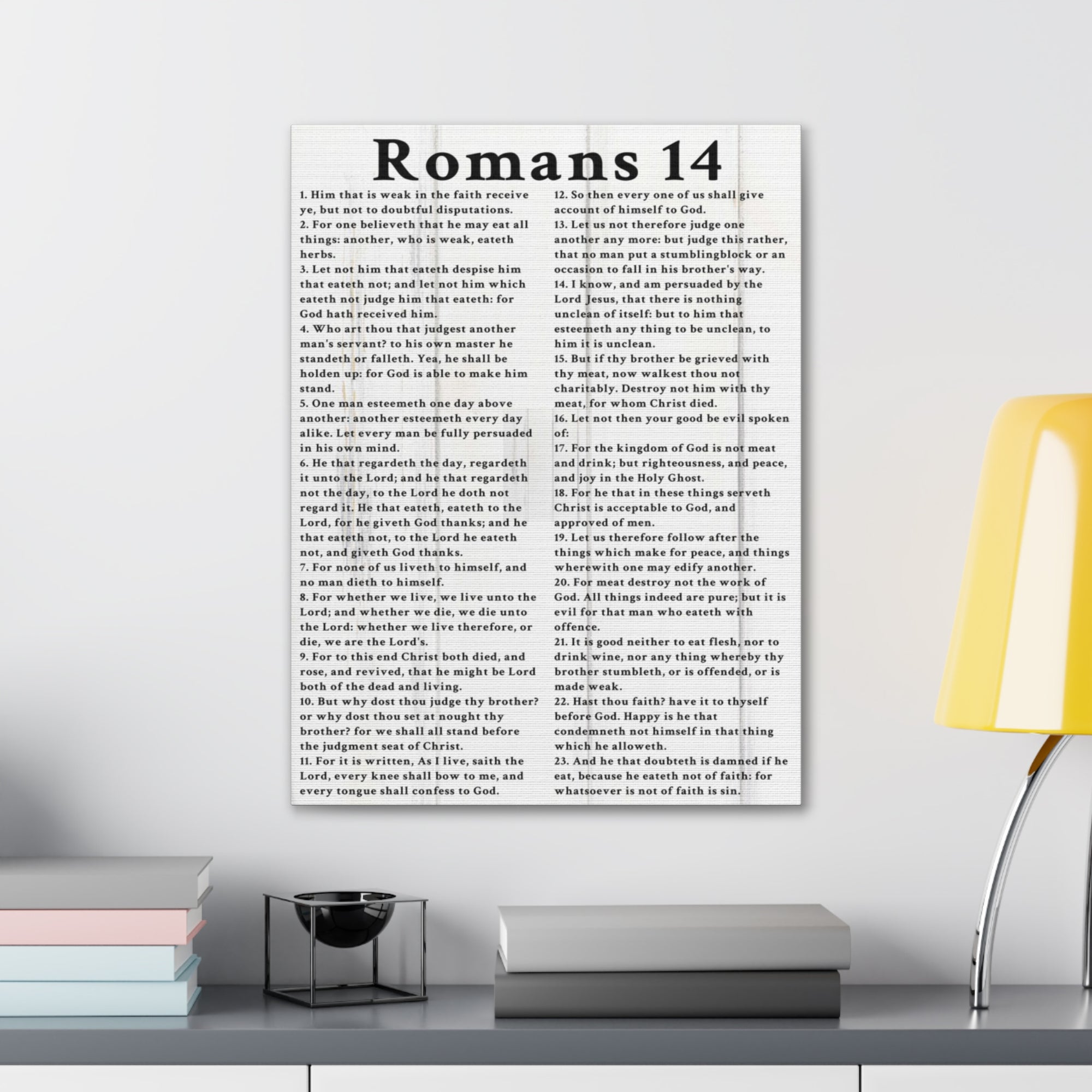 Scripture Walls Romans 14 White Bible Verse Canvas Christian Wall Art Ready to Hang Unframed-Express Your Love Gifts