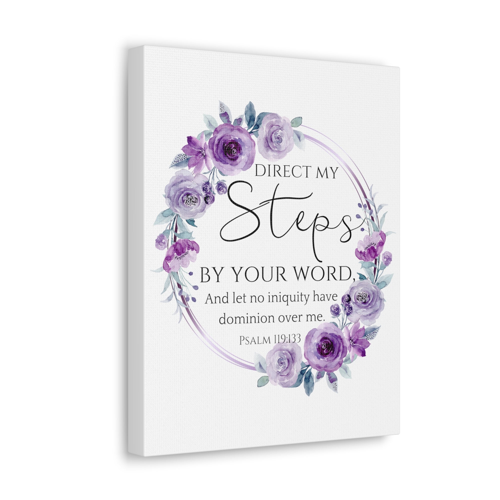 Scripture Walls Psalm 119:133 Direct My Steps Bible Verse Canvas Christian Wall Art Ready to Hang Unframed-Express Your Love Gifts