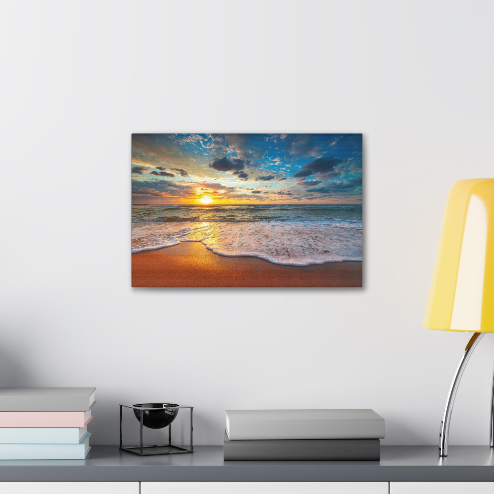 Beach Sunrise Tropical Sea Ocean Canvas Wall Art for Home Decor Ready-to-Hang-Express Your Love Gifts