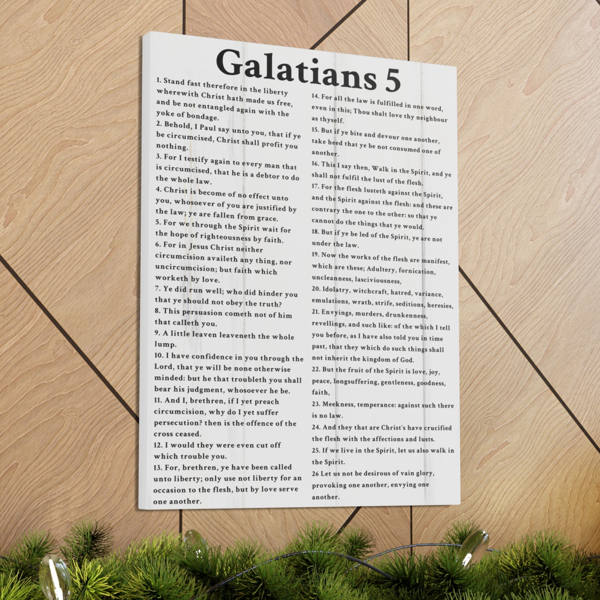 Scripture Walls Galatians 5 Fruit of the Spirit White Bible Verse Canvas Christian Wall Art Ready to Hang Unframed-Express Your Love Gifts