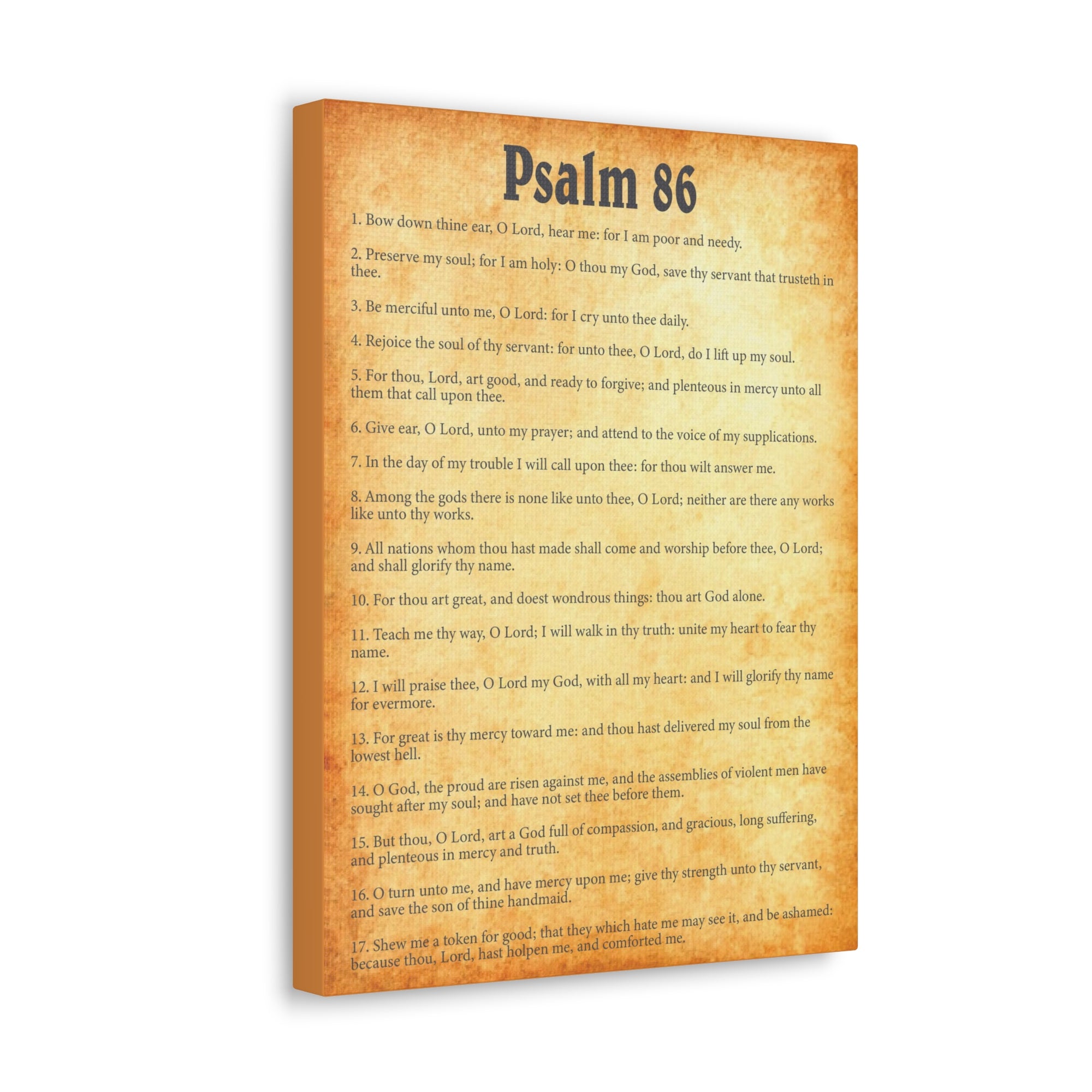 Scripture Walls Psalm 86 Gold Bible Chapter Canvas Christian Wall Art Ready to Hang Unframed-Express Your Love Gifts