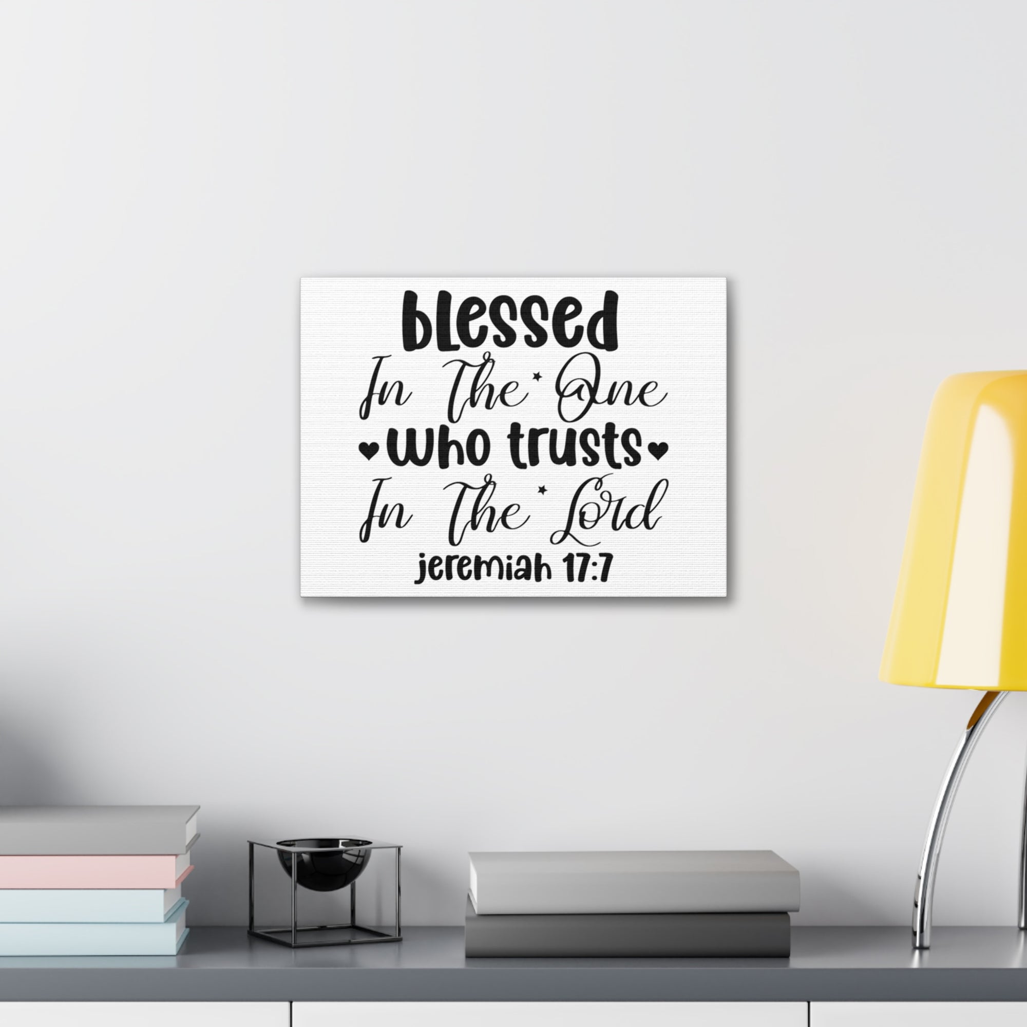 Scripture Walls Jeremiah 17:7 Blesse Who Trusts Hearts Bible Verse Canvas Christian Wall Art Ready to Hang Unframed-Express Your Love Gifts