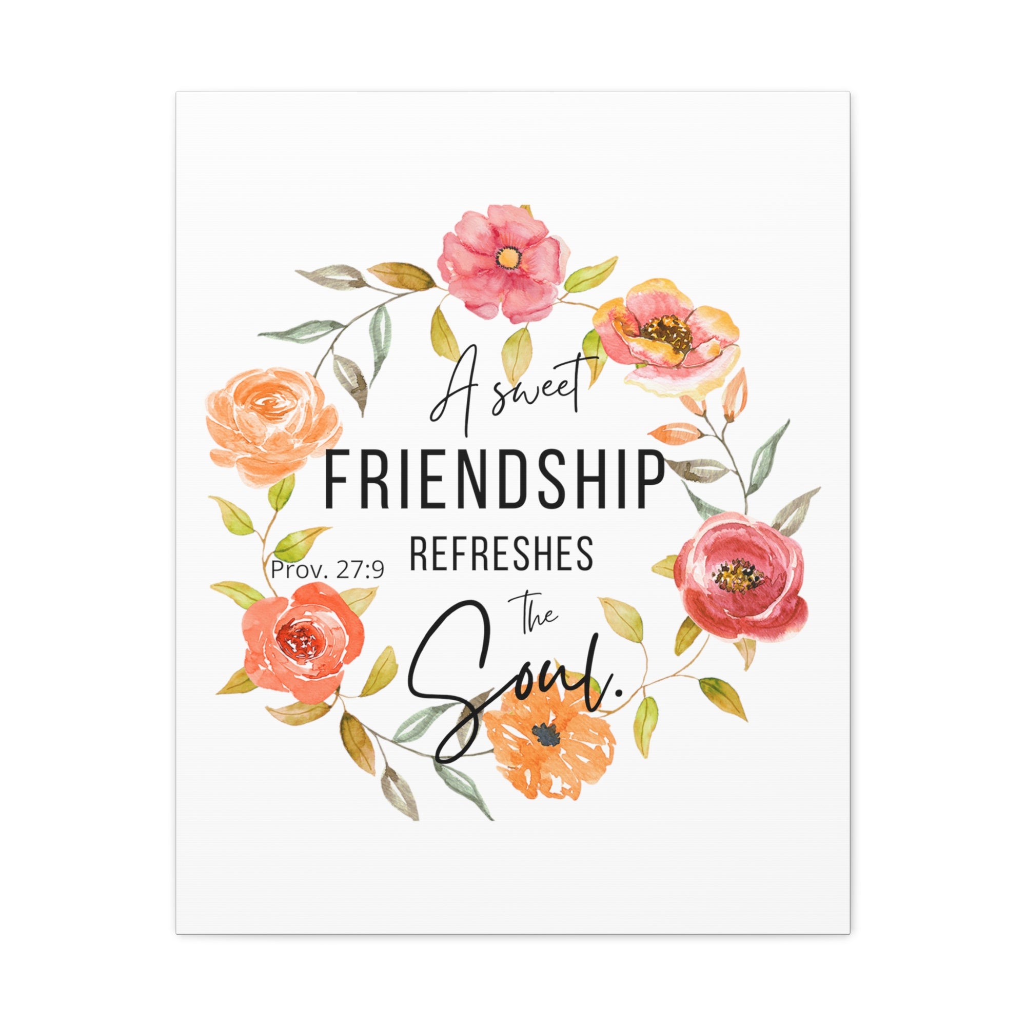 Scripture Walls Proverbs 27:9 A Sweet Friendship Bible Verse Canvas Christian Wall Art Ready to Hang Unframed-Express Your Love Gifts