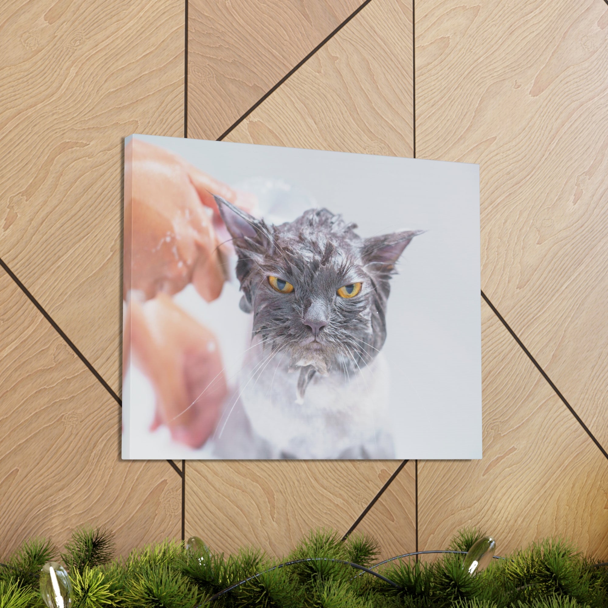 Funny Persian Cat Bathee Canvas Wall Art for Home Decor Ready-to-Hang-Express Your Love Gifts