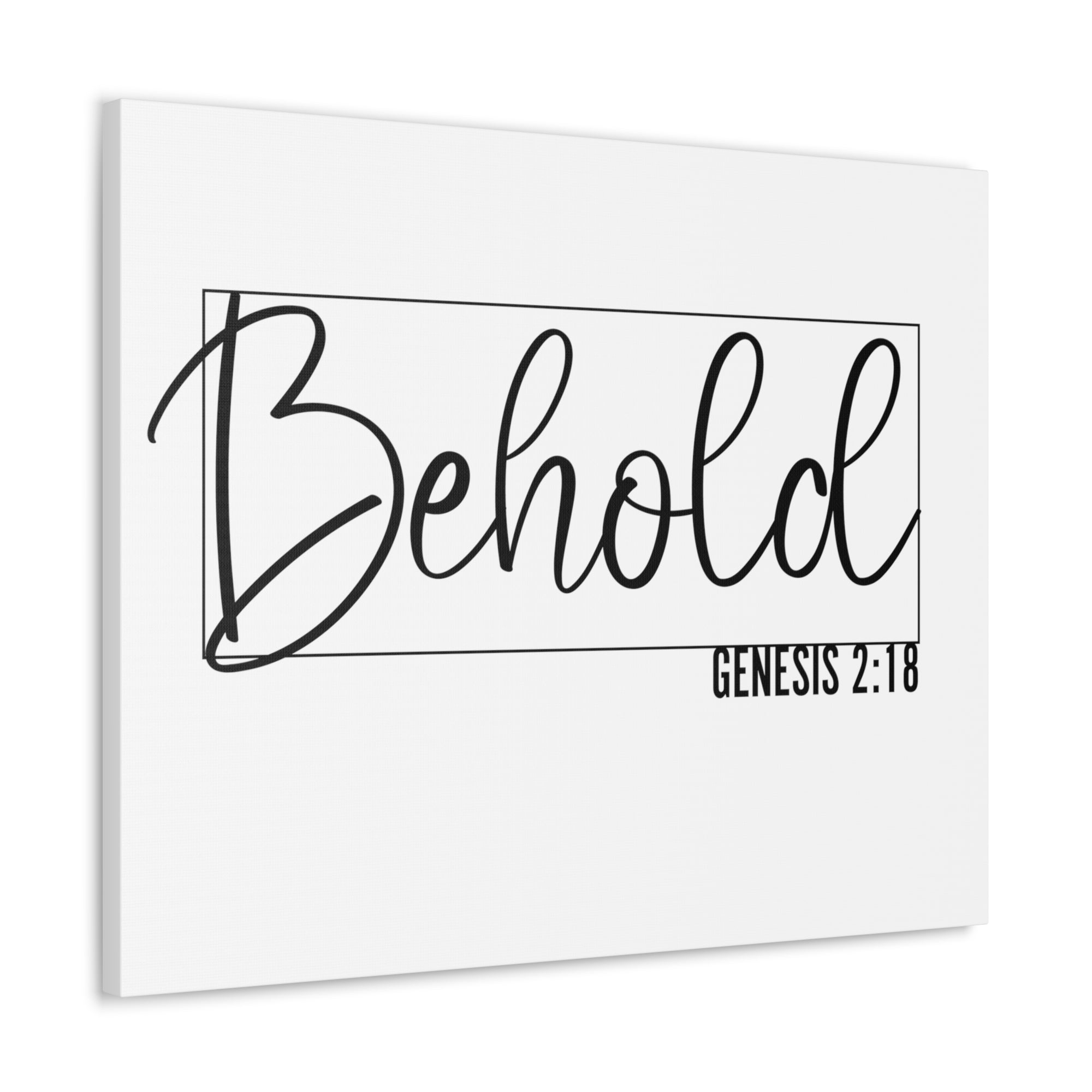 Scripture Walls Genesis 2:18 Behold Bible Verse Canvas Christian Wall Art Ready to Hang Unframed-Express Your Love Gifts