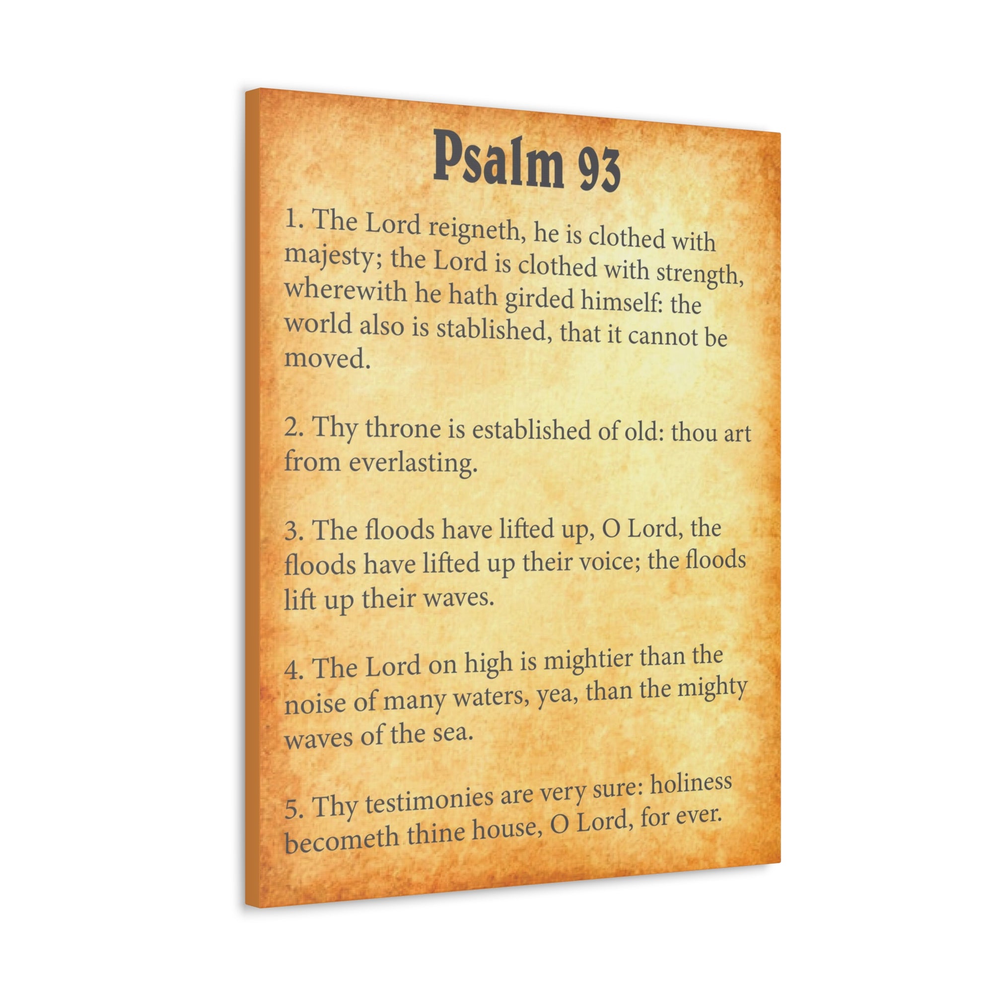 Scripture Walls Psalm 93 Gold Bible Chapter Canvas Christian Wall Art Ready to Hang Unframed-Express Your Love Gifts