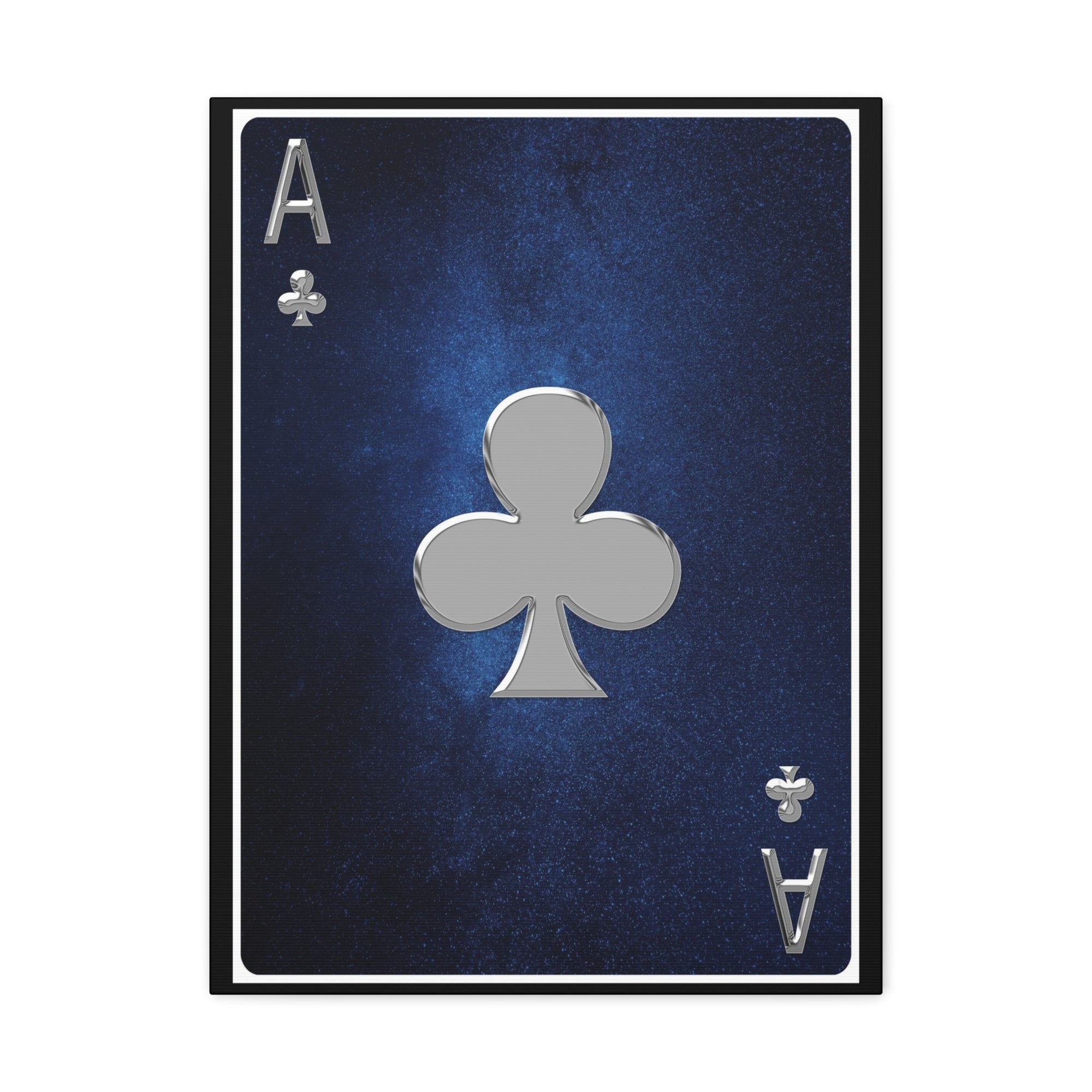 Ace Of Clubs Space Background Playing Card Canvas Wall Art for Home Decor Ready-to-Hang-Express Your Love Gifts