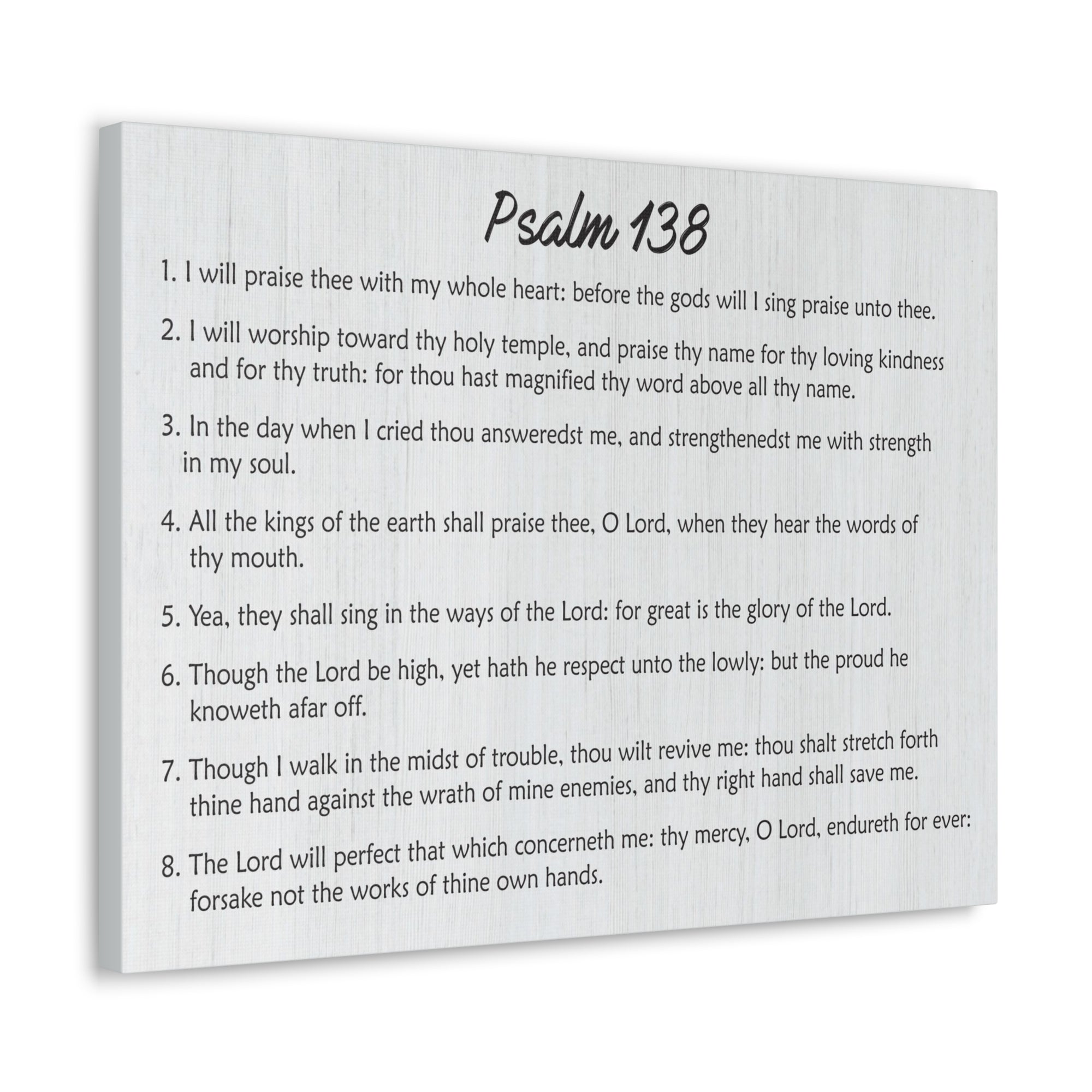 Scripture Canvas Praise His Holy Name Psalm 138 Christian Wall Art Bible Verse Print Ready to Hang-Express Your Love Gifts