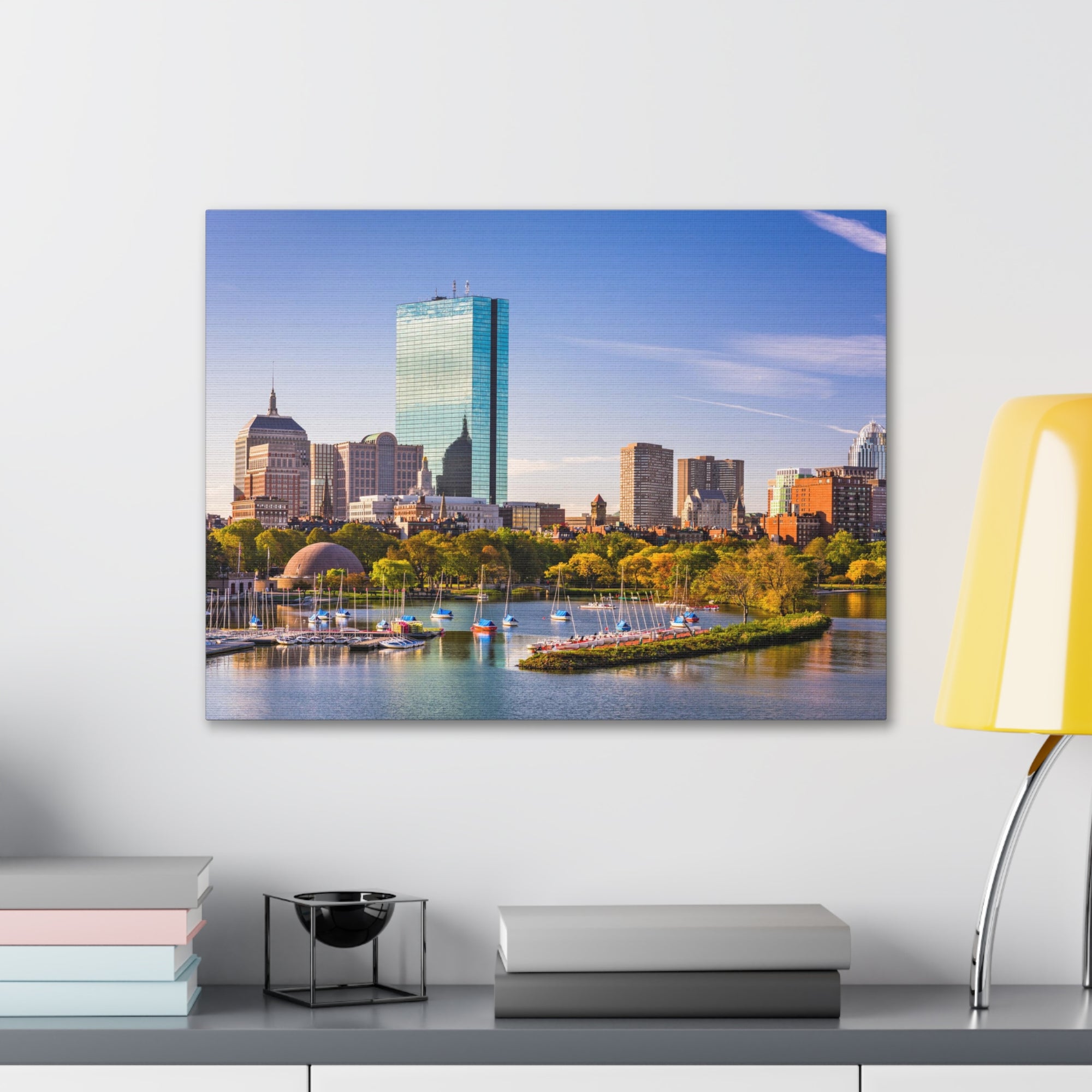 Boston Daytime Skyline Canvas Artwork High-Quality Breathtaking Stunning Cityscape for Home Decor Ready to Hang-Express Your Love Gifts