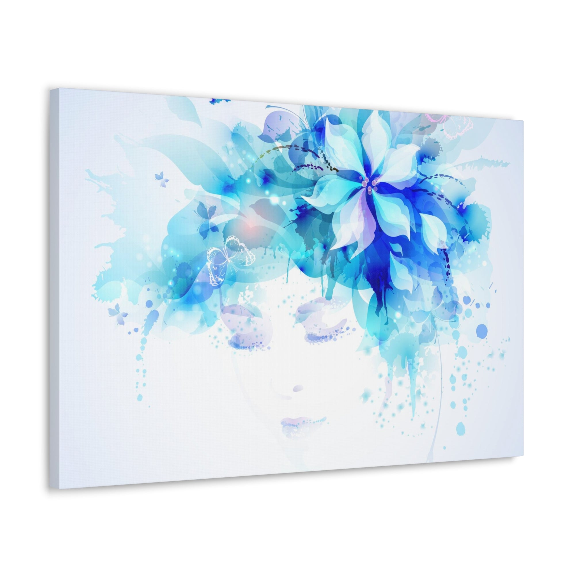 Beautiful Women With Abstract Elements And Butterflies Flower Canvas Wall Art for Home Decor Ready-to-Hang-Express Your Love Gifts