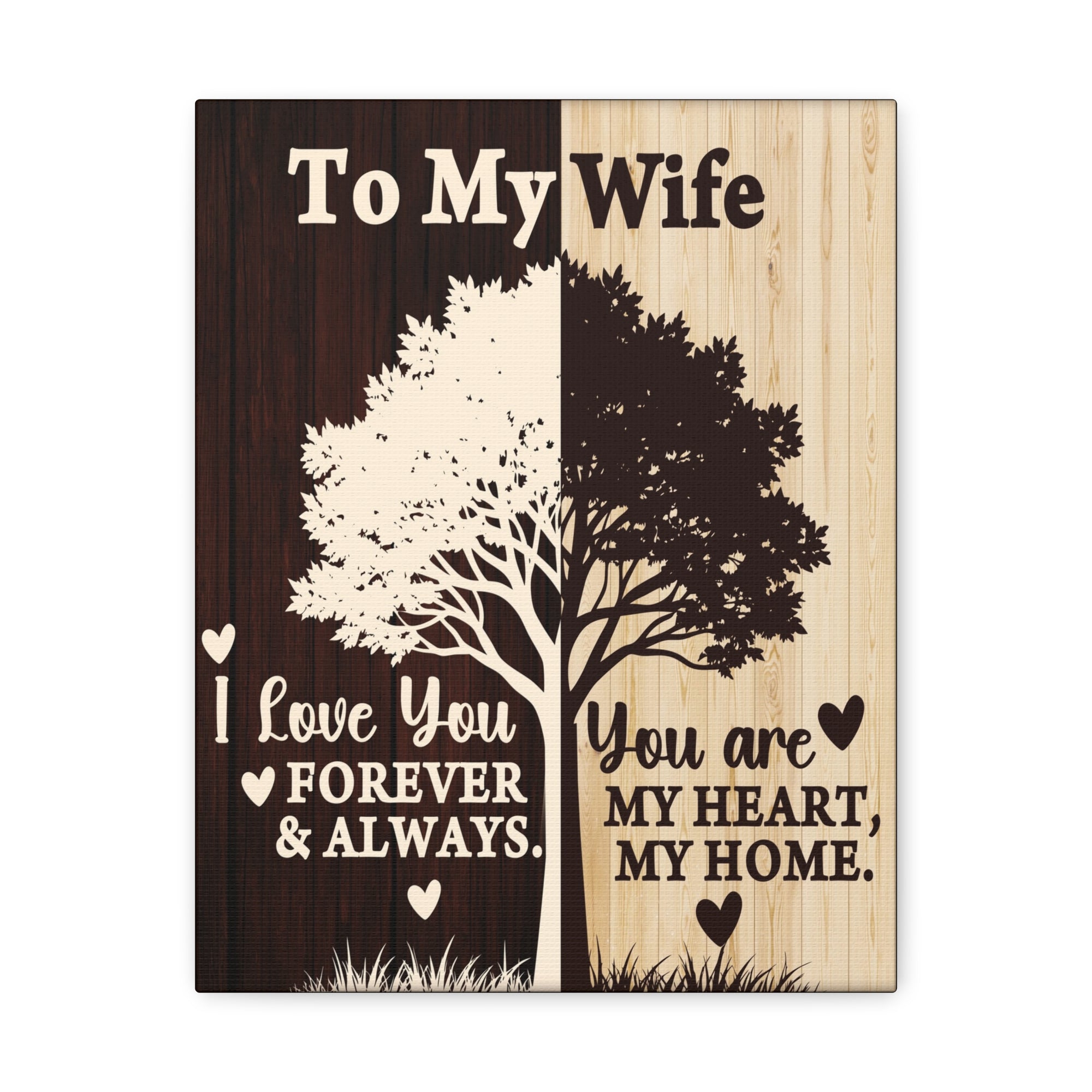 To My Wife Heart and Home Canvas Wall Art - A Timeless Gift of Love-Express Your Love Gifts