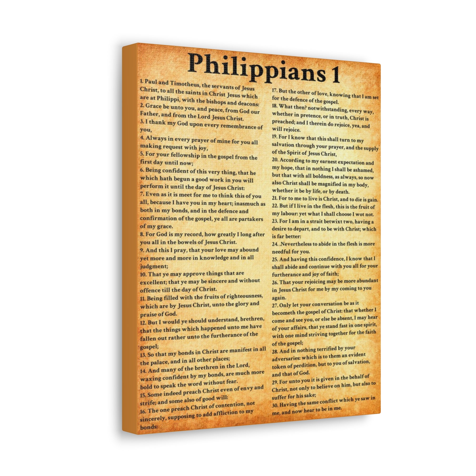 Scripture Walls Philippians 1 Gold Bible Verse Canvas Christian Wall Art Ready to Hang Unframed-Express Your Love Gifts