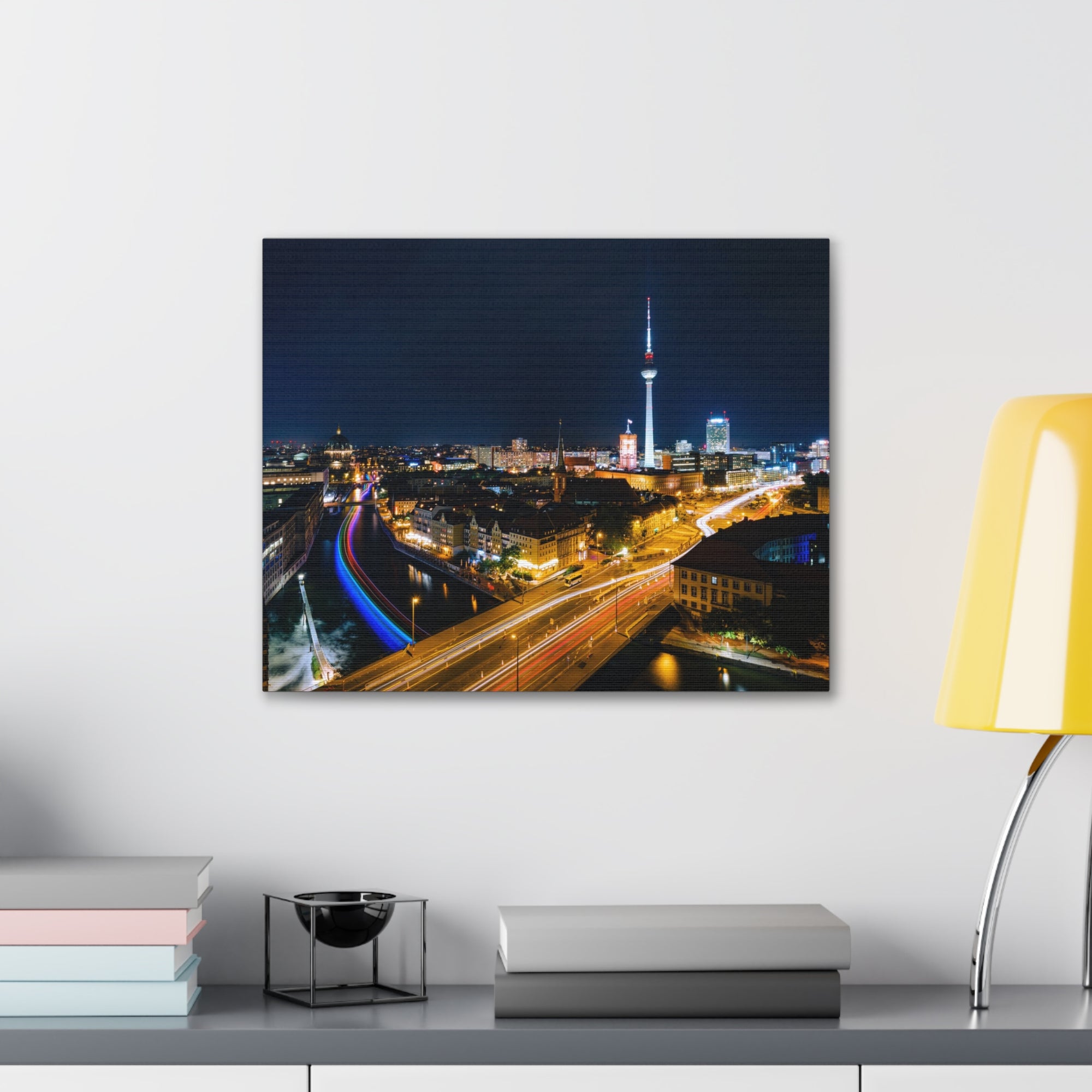 Berlin Night Skyline Canvas Artwork High-Quality Breathtaking Stunning Cityscape for Home Decor Ready to Hang-Express Your Love Gifts