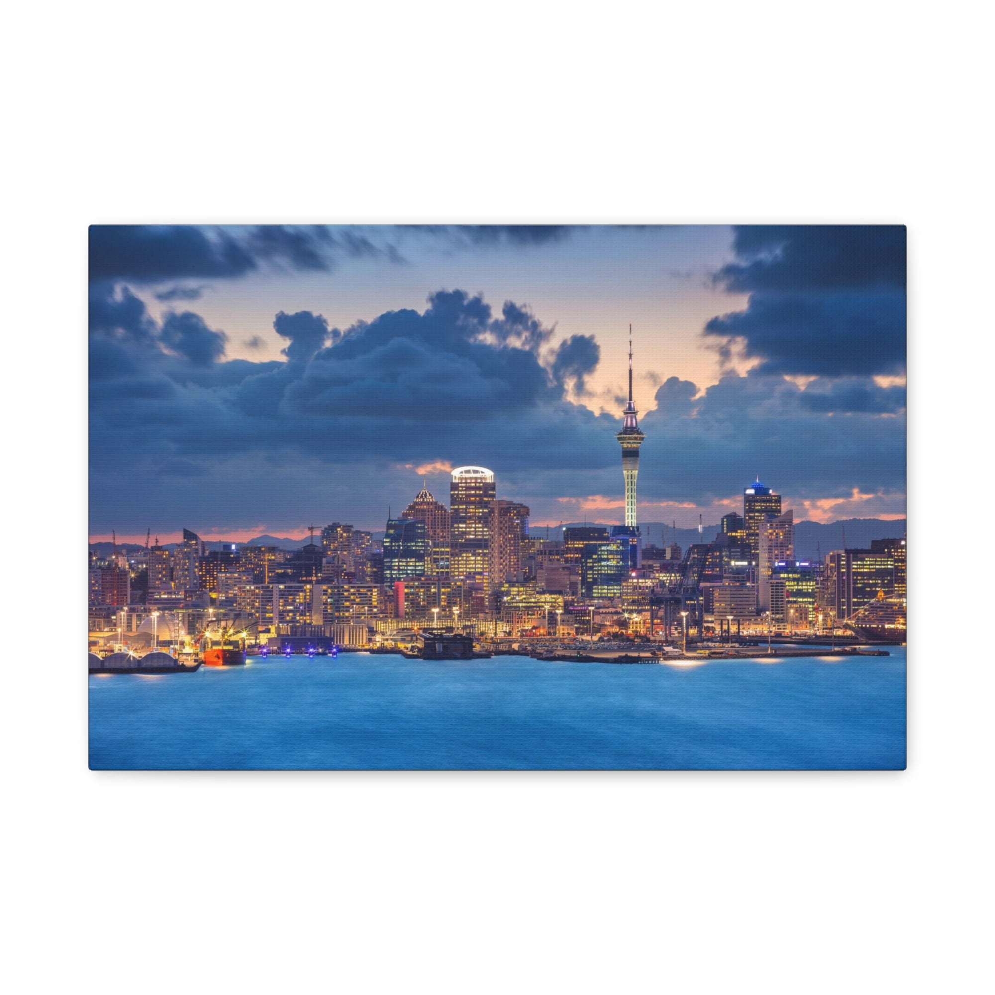 Auckland Night Skyline Canvas Artwork High-Quality Breathtaking Stunning Cityscape for Home Decor Ready to Hang-Express Your Love Gifts