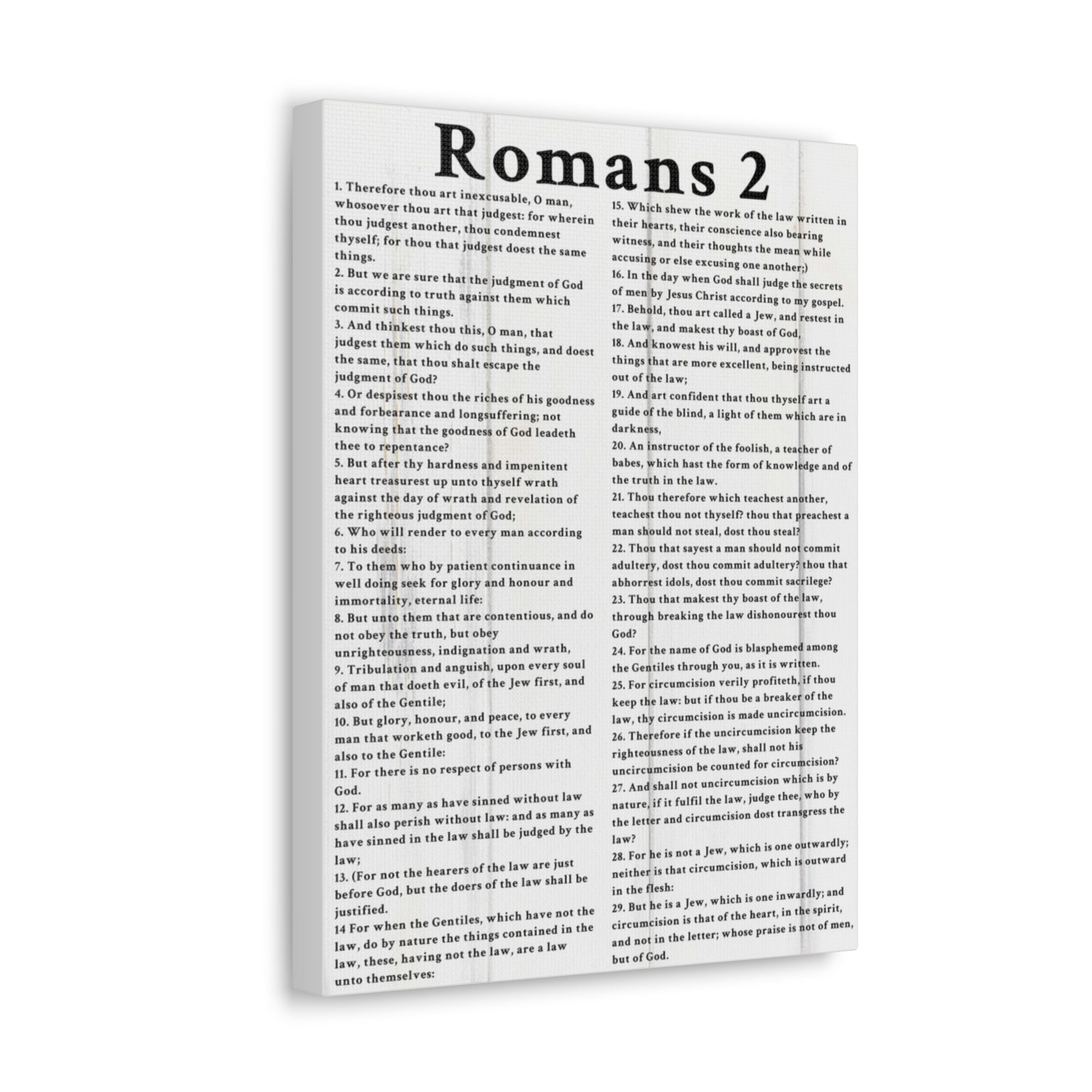 Scripture Walls Romans 2 White Bible Verse Canvas Christian Wall Art Ready to Hang Unframed-Express Your Love Gifts