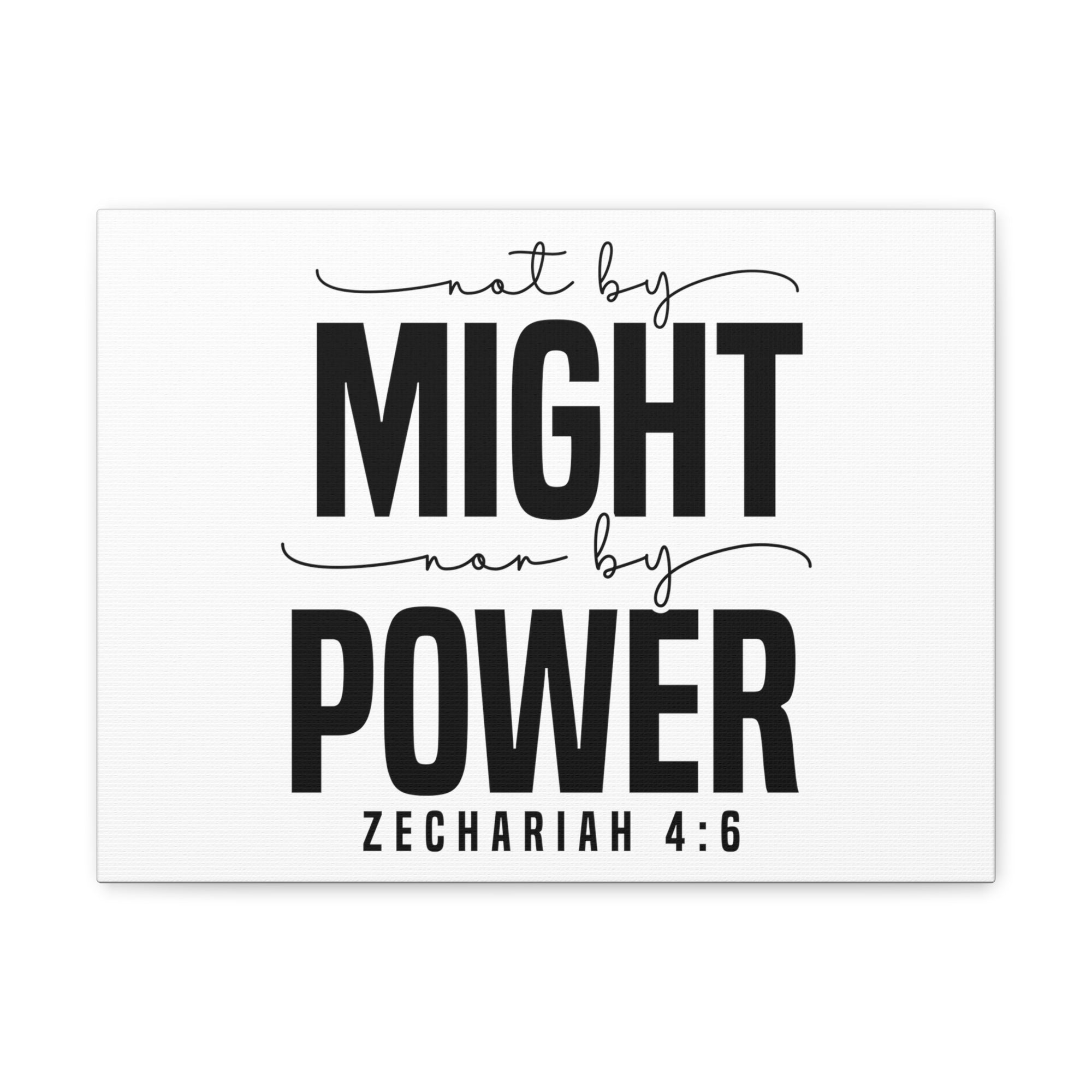 Scripture Walls Zechariah 4:6 Not By Might Bible Verse Canvas Christian Wall Art Ready to Hang Unframed-Express Your Love Gifts